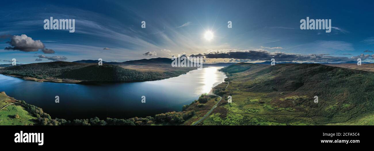 Loch Naver panorama, Highland, Scotland, UK. Ben Klibrech in the background. Stock Photo