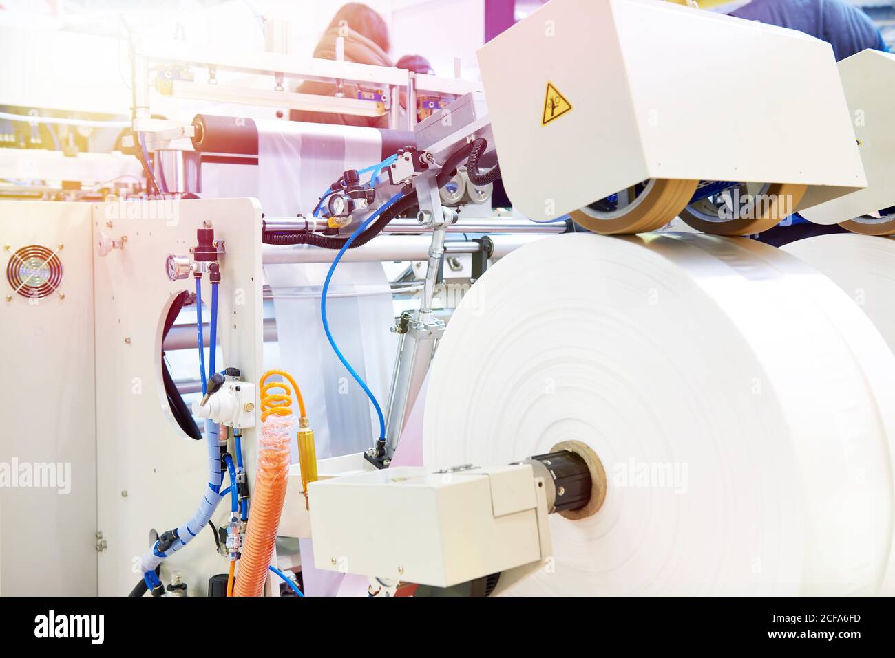 Machine for the production of plastic bags Stock Photo - Alamy