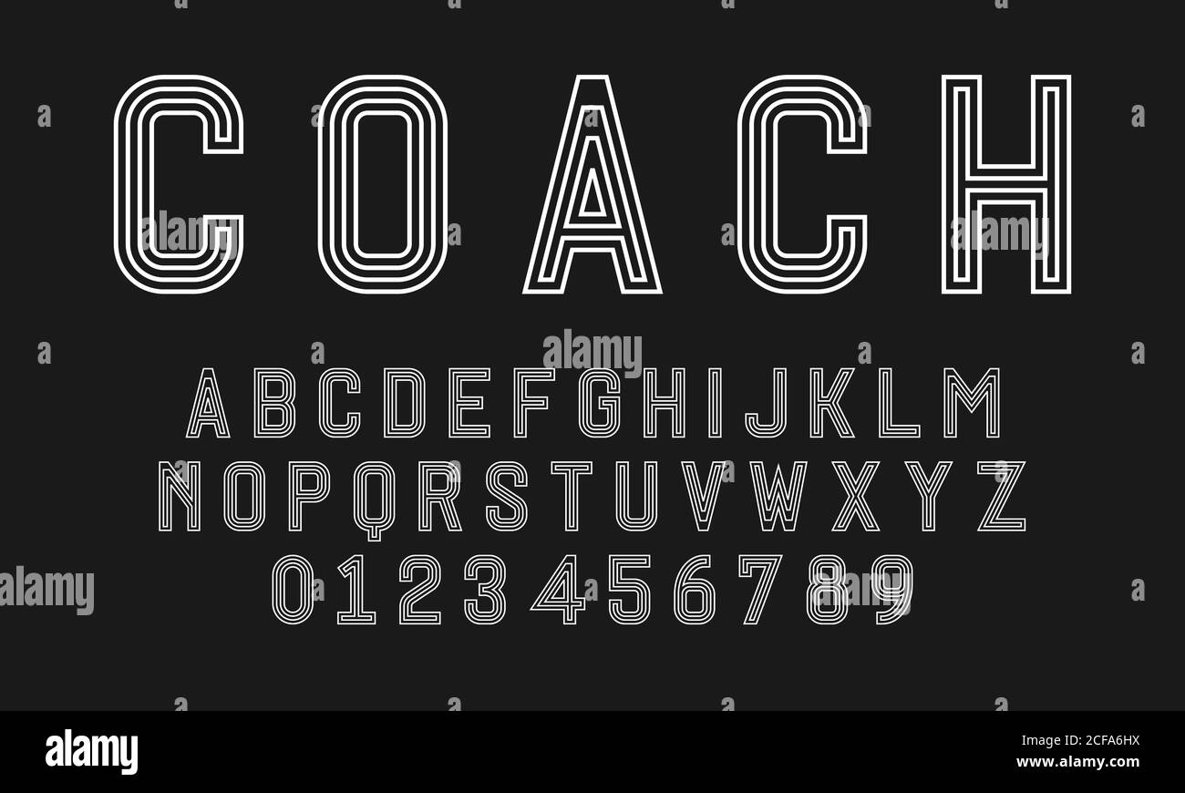 Set of alphabets font letters and numbers modern abstract design with ...