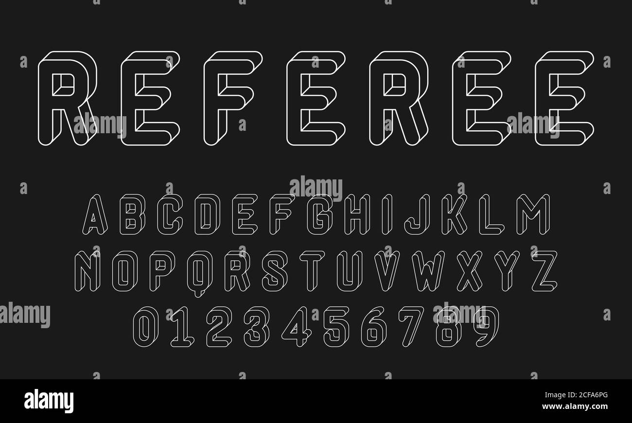 Set of alphabets font letters and numbers modern with 3d concept vector illustration Stock Vector