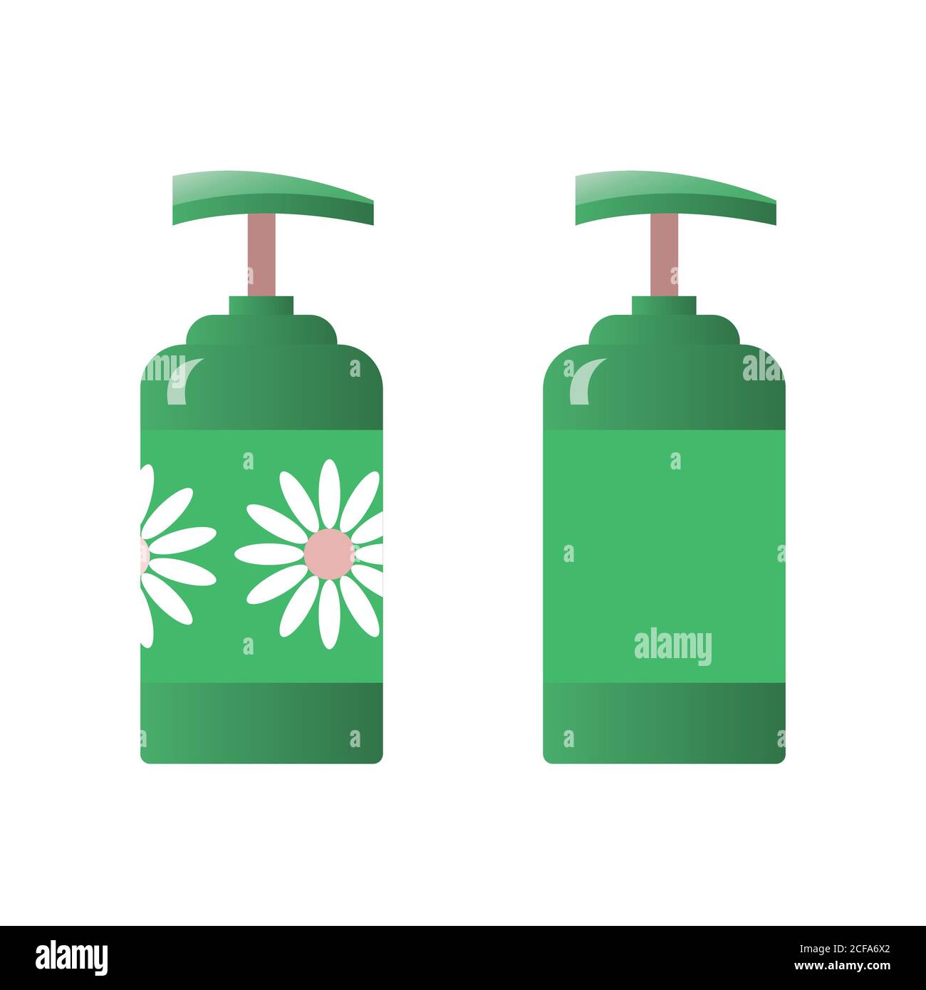 Green soap dispenser in a bottle. Stock Vector