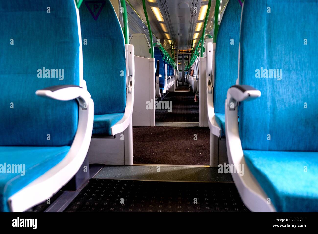 Empty Southern Railways Passenger Carriage COVID 19 With No People Stock Photo