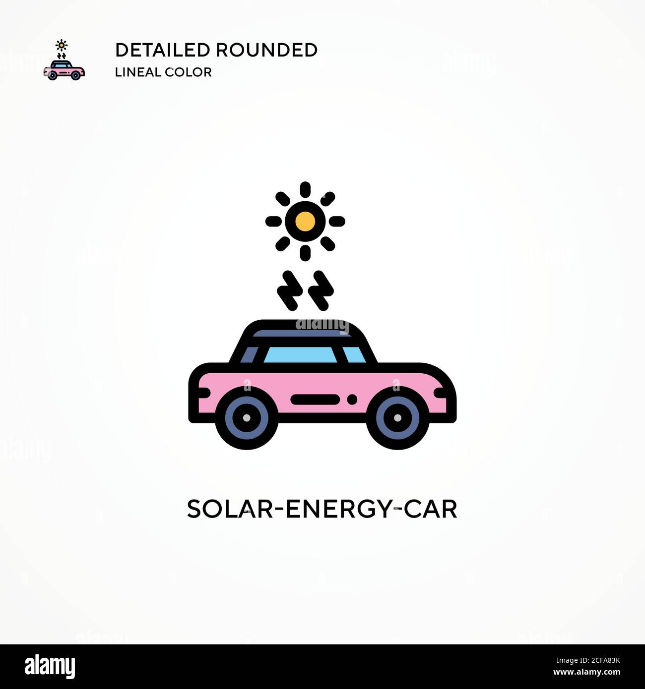 Solar-energy-car vector icon. Modern vector illustration concepts. Easy ...