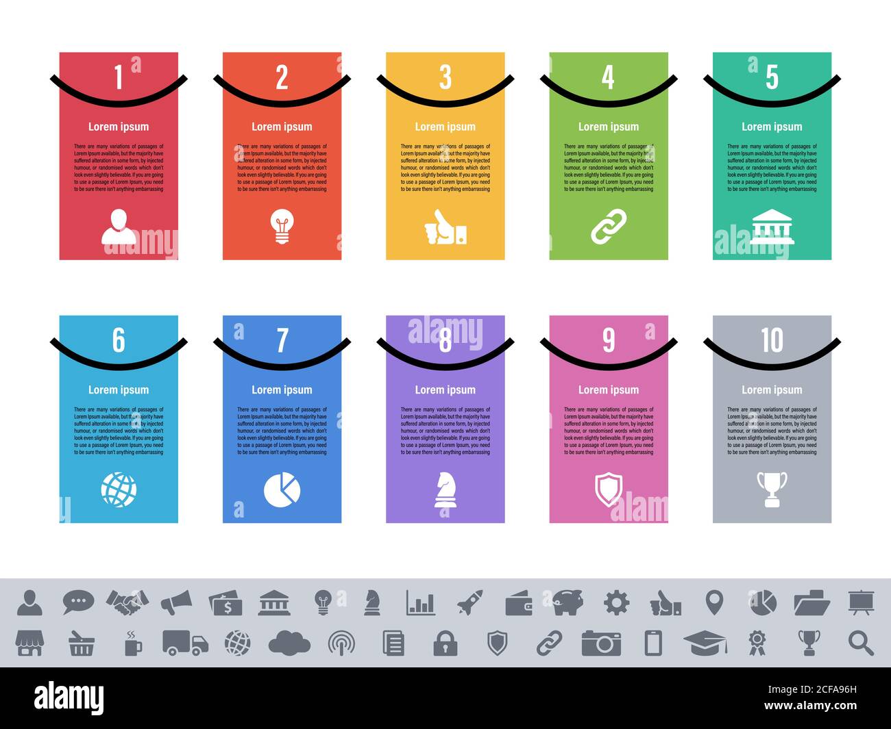 Infographic design business concept vector illustration with 10 steps ...
