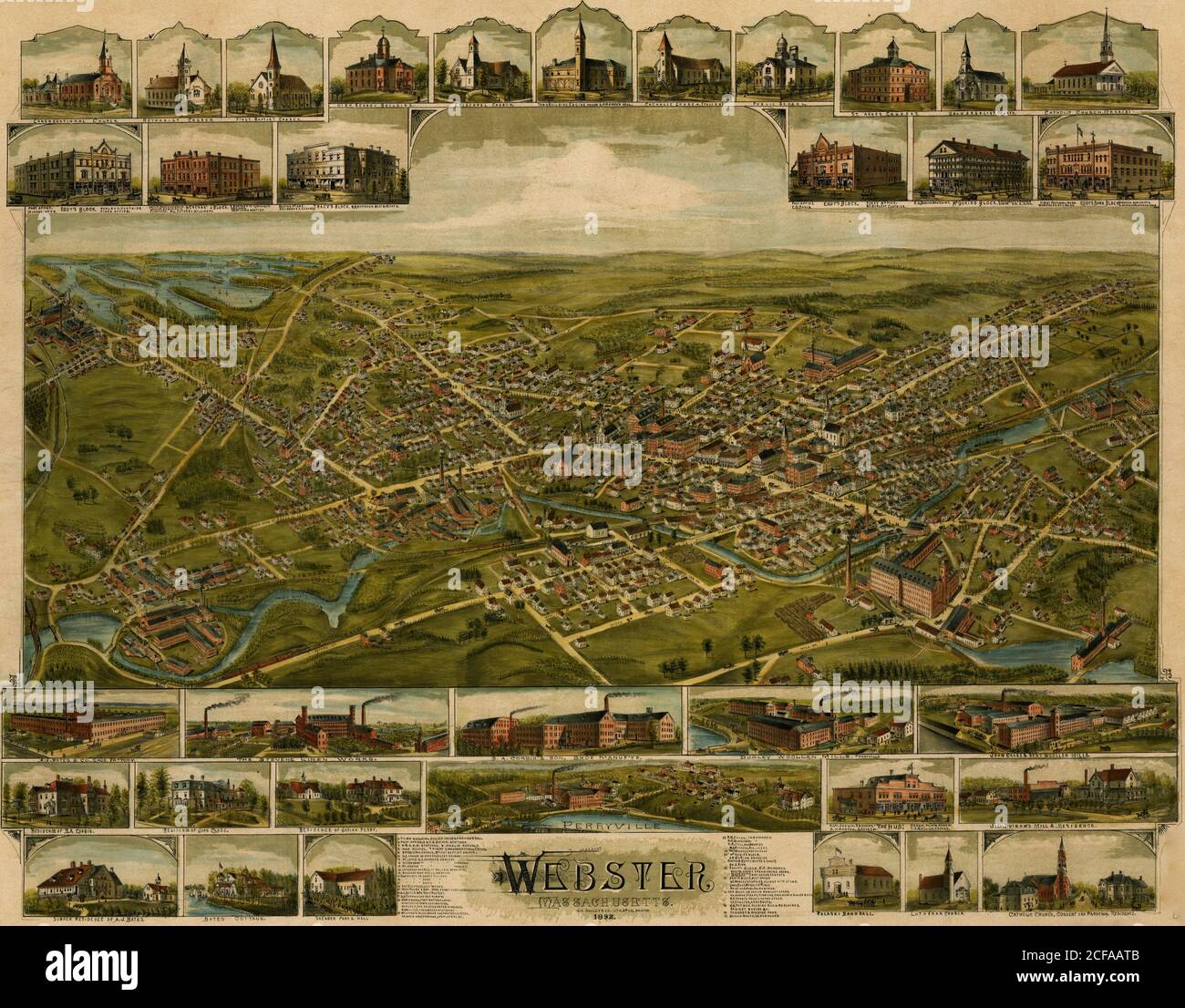 Webster, Massachusetts 1892 Stock Photo - Alamy