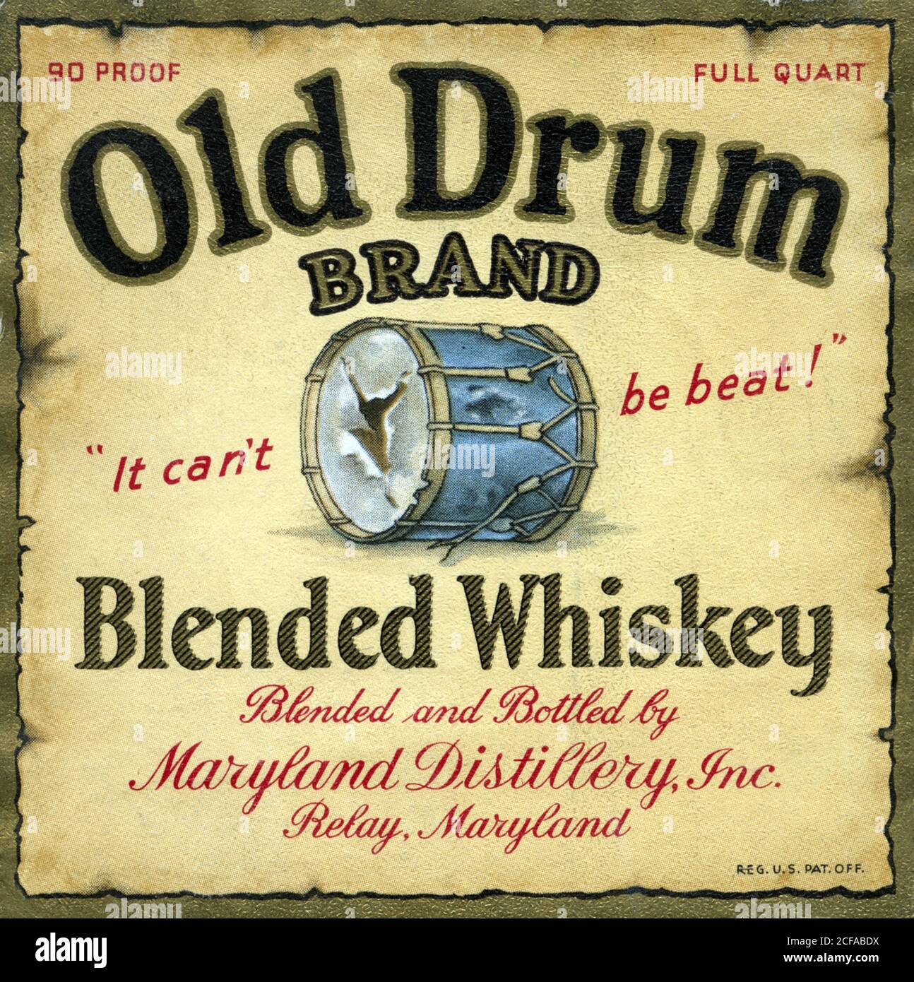 Old Drum Brand Blended Whiskey Stock Photo Alamy