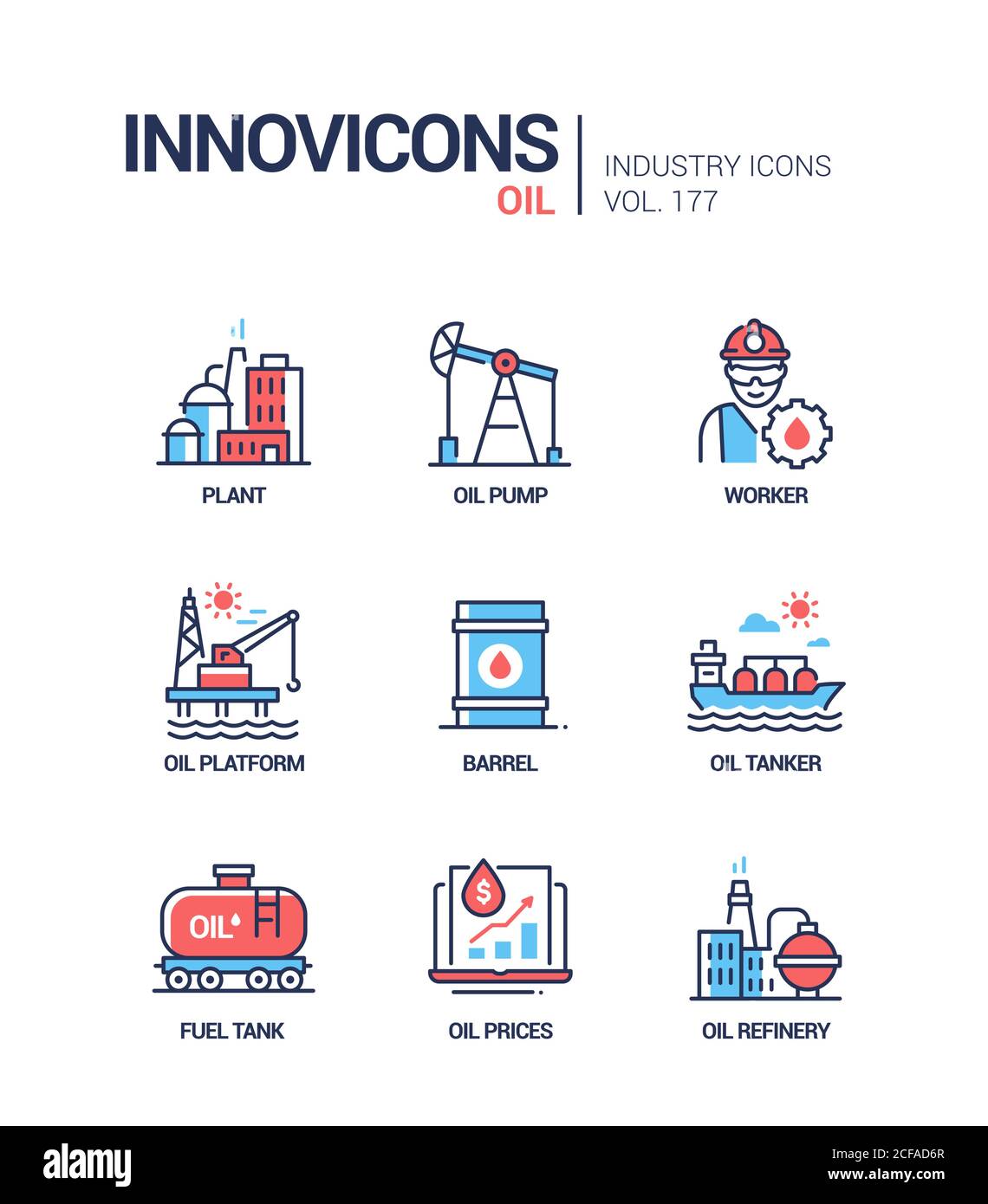 Oil industry - line design style icons set Stock Vector Image & Art - Alamy