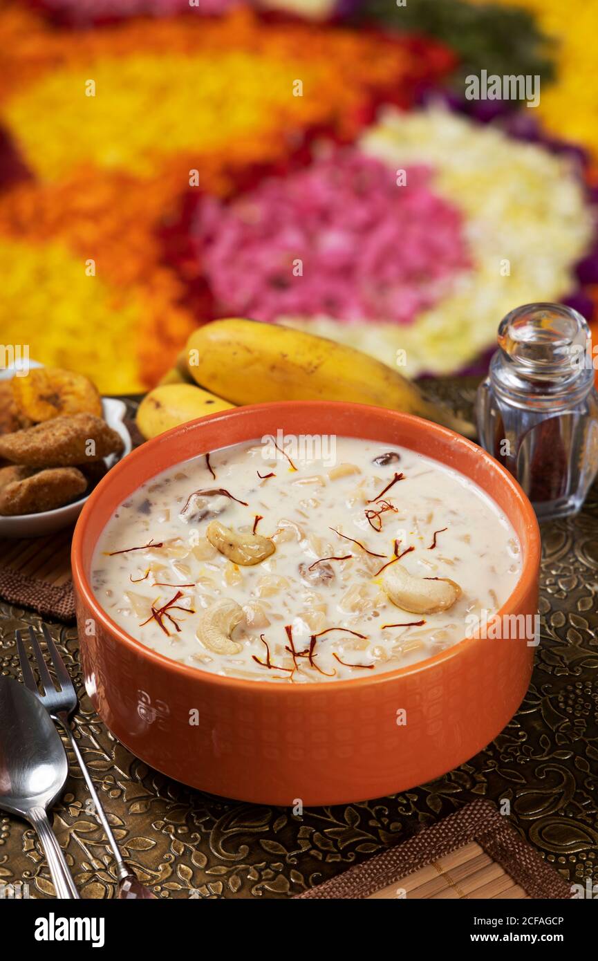 Palada Payasam/ Pradhaman/ Kheer/ Mithai seasonal sweet dish Kerala South India for Onam stock photo Stock Photo