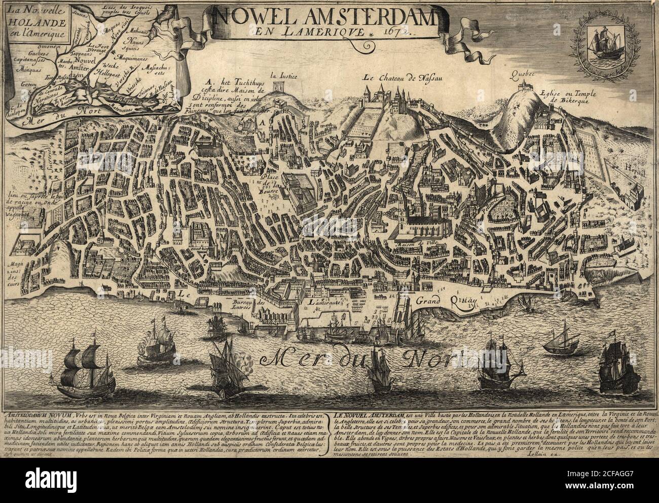 New Amsterdam in the Americas 1672 Stock Photo Alamy