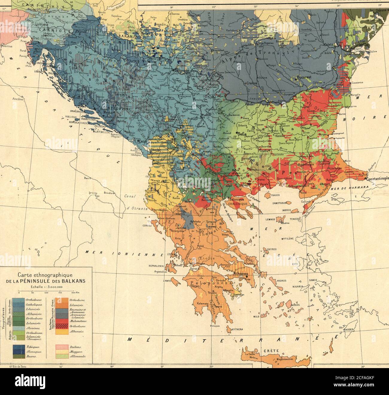 Ethnographic Map of the Balkan Peninsula - 1918 Stock Photo - Alamy