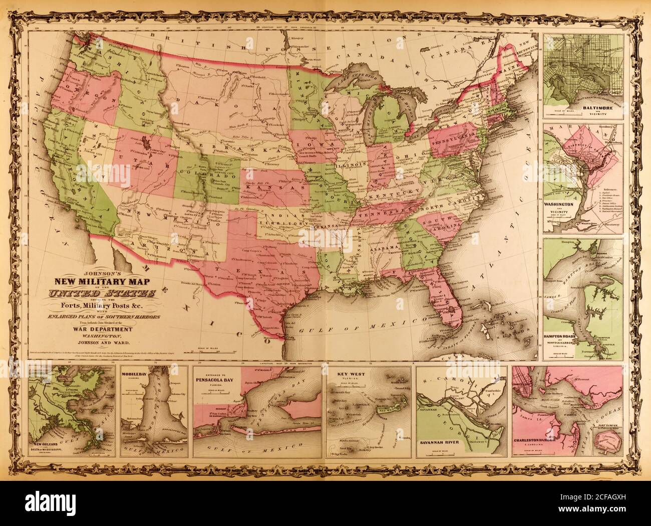 Military Map of the United states - Military Map Of The United States 1863 2CFAGXH