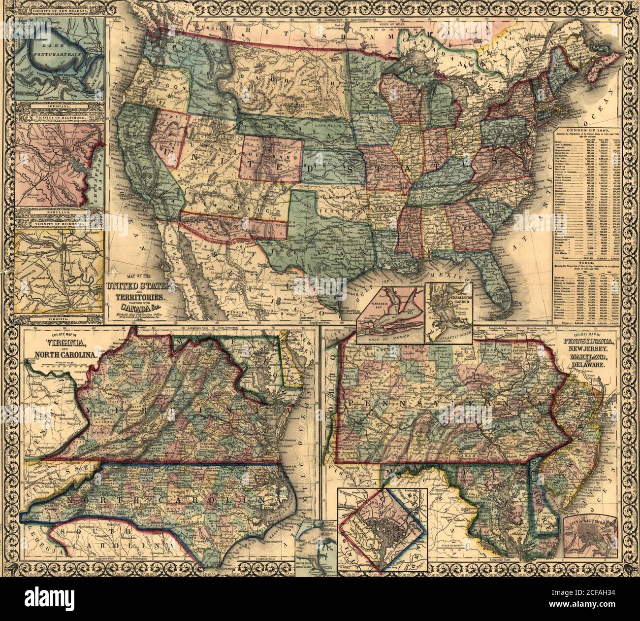 Map of the United States amp Its - Map Of The United States Its Territories 1861 2CFAH34