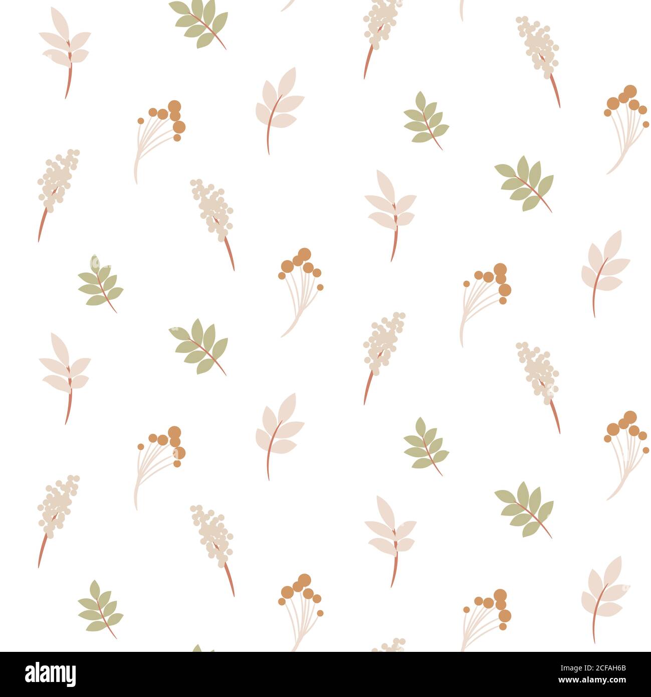 Seamless foliage pattern with autumn leaves pale colors style Stock ...