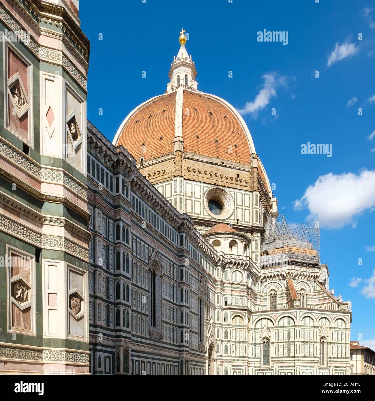 The Cathedral of Florence , also known as the Duomo Stock Photo