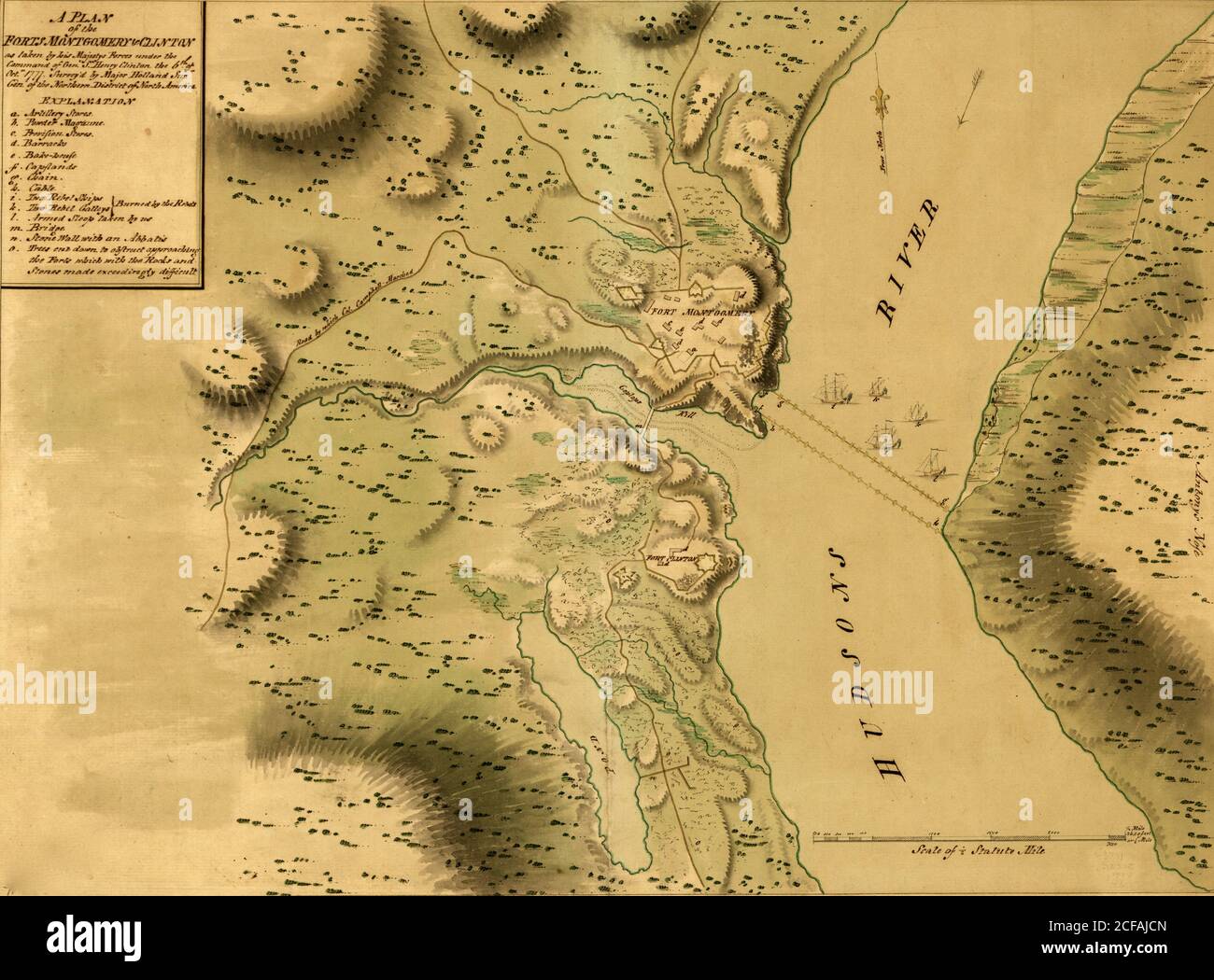 Plan of the Forts Montgomery & Clinton 1777 Stock Photo Alamy