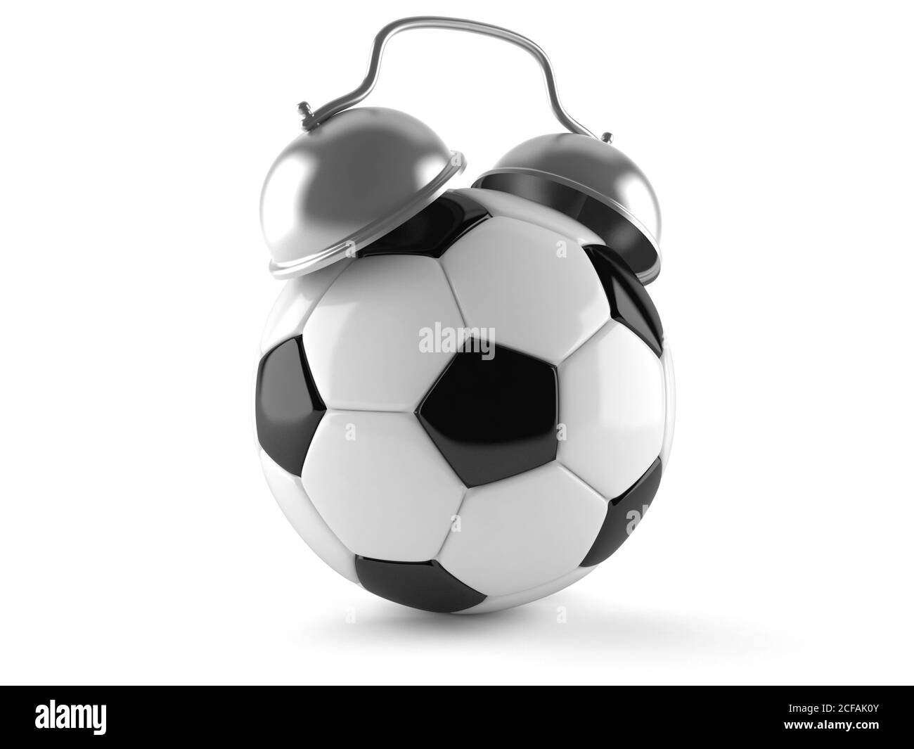 Soccer ball alarm clock isolated on white background Stock Photo Alamy