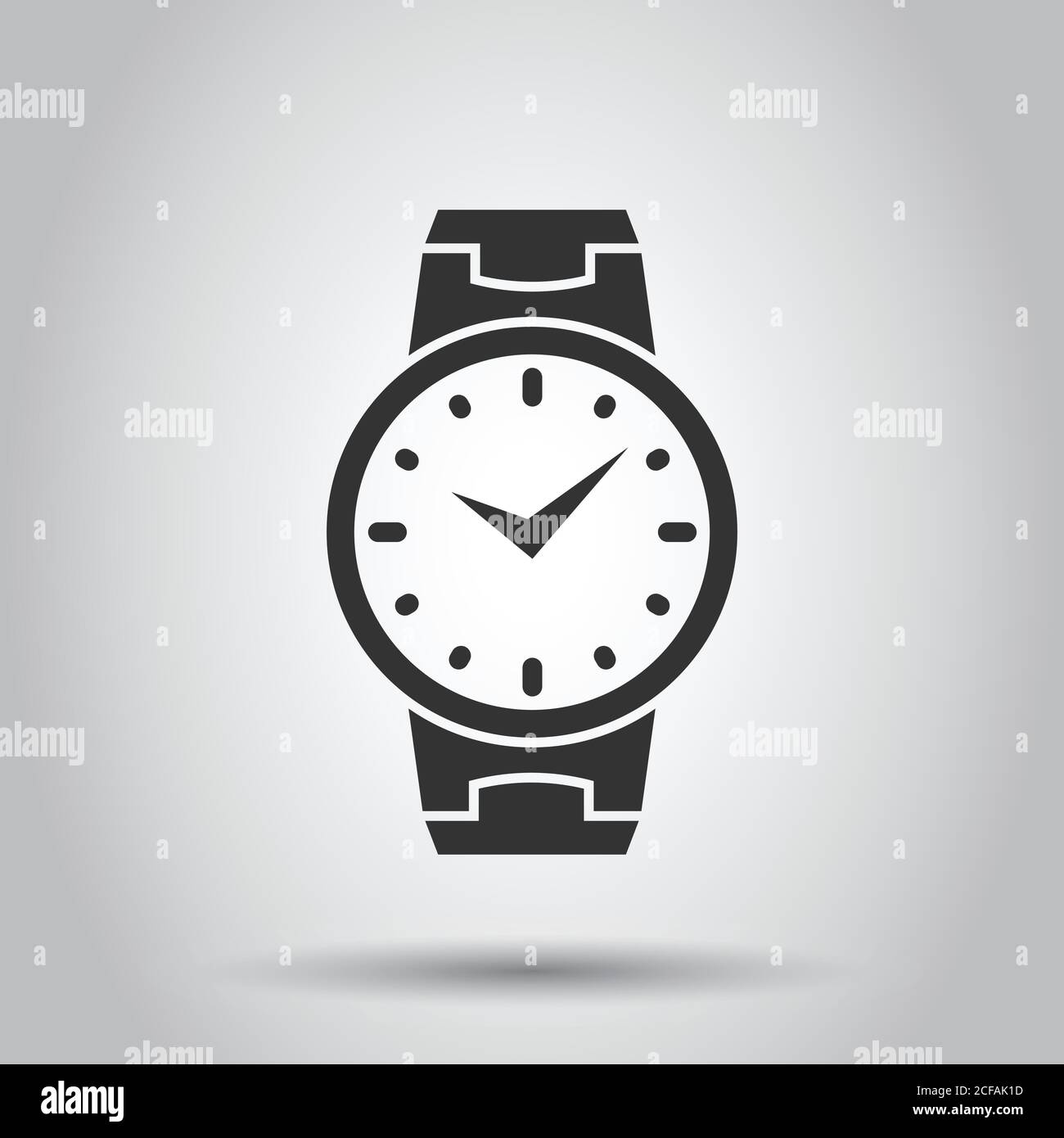Wrist watch icon in flat style. Hand clock vector illustration on white ...