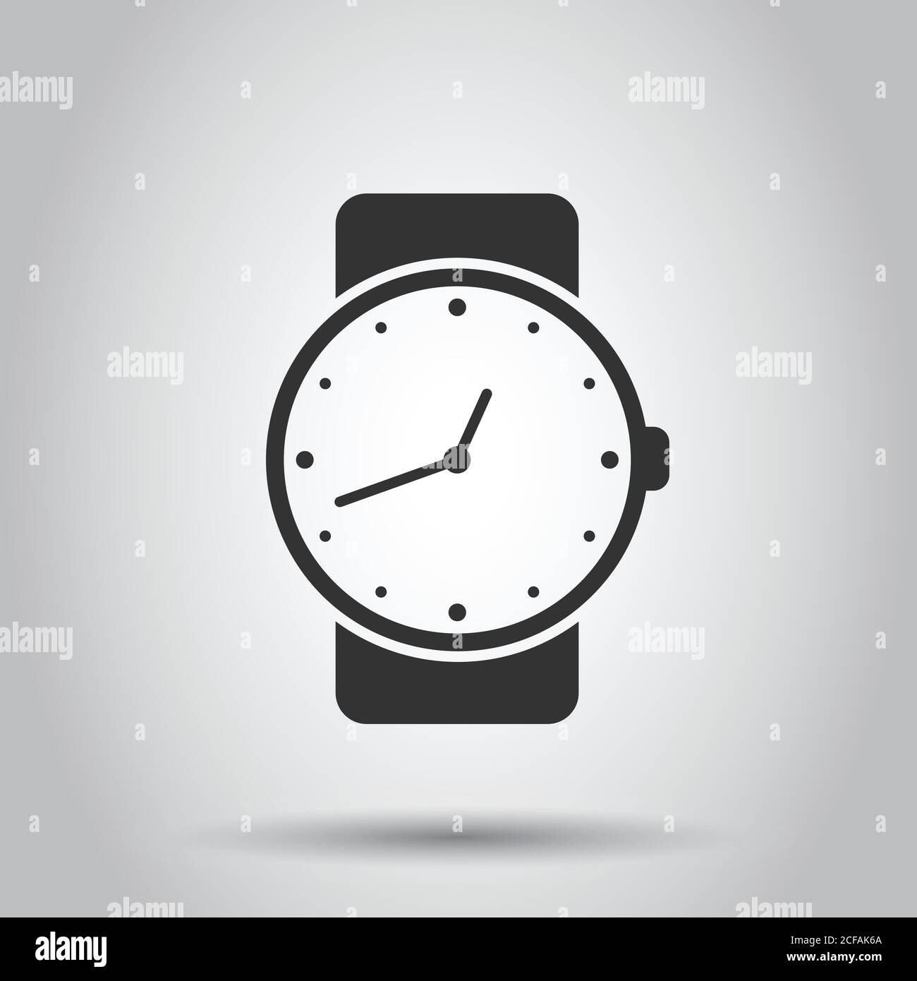 Wrist watch icon in flat style. Hand clock vector illustration on white ...