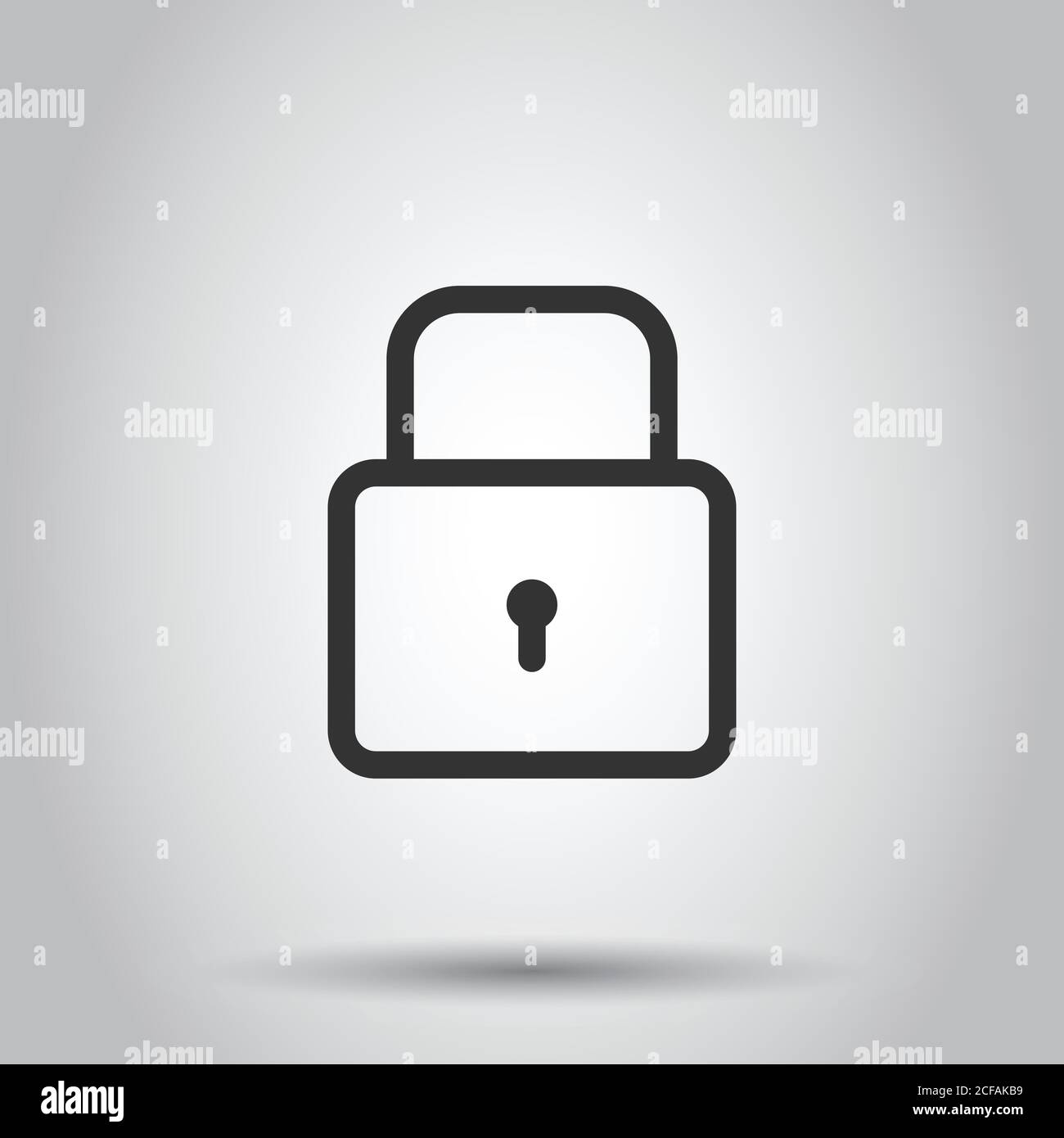 Padlock icon in flat style. Lock vector illustration on white isolated ...