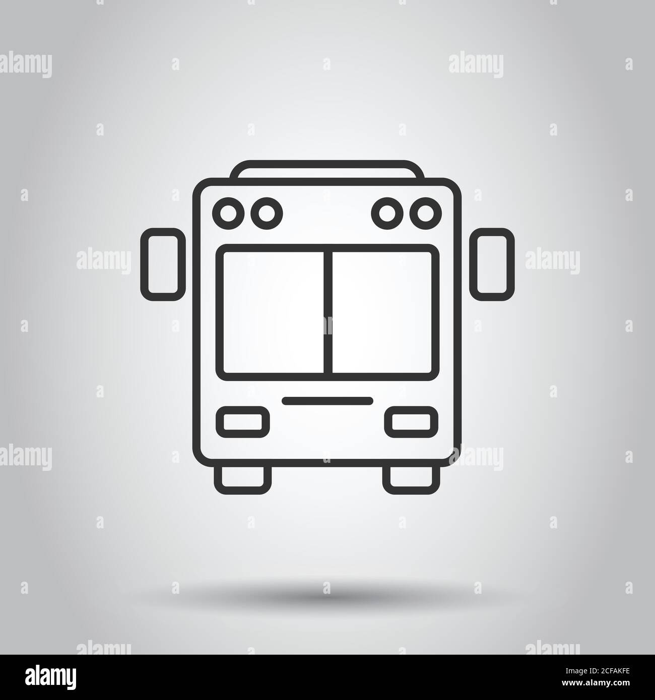 Bus Icon In Flat Style Coach Car Vector Illustration On White Isolated