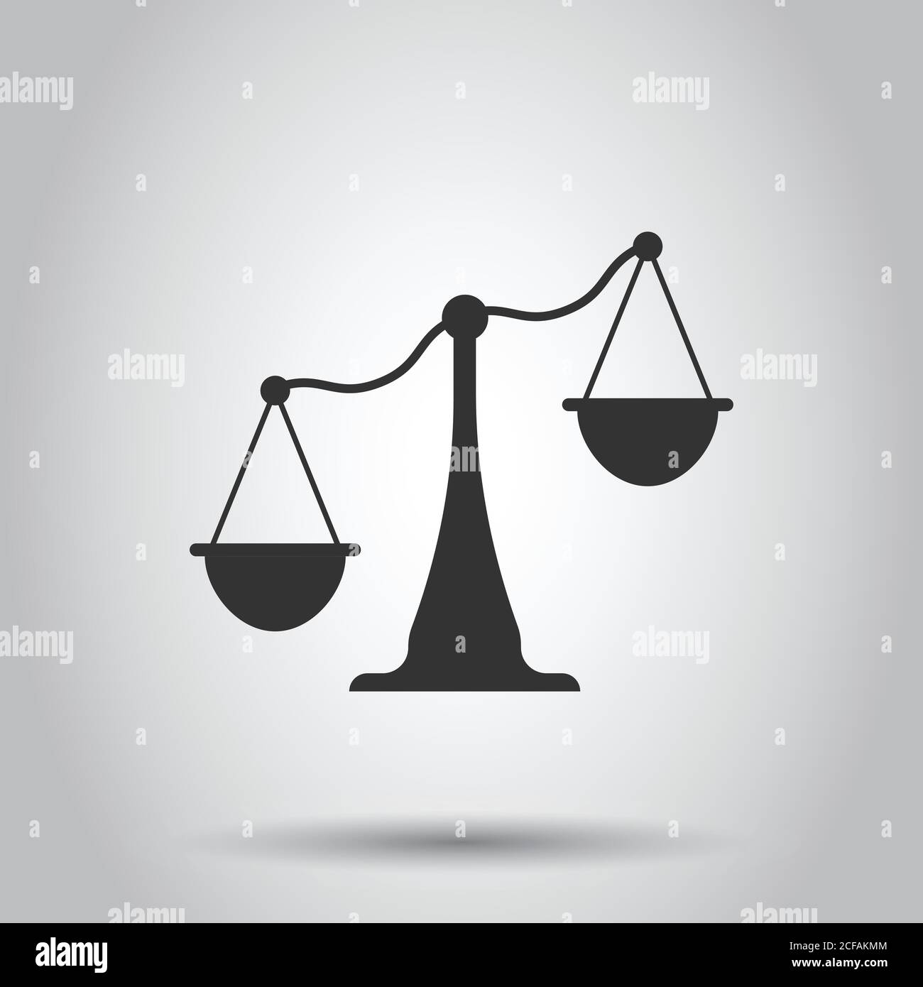 Scale balance icon in flat style. Justice vector illustration on white ...
