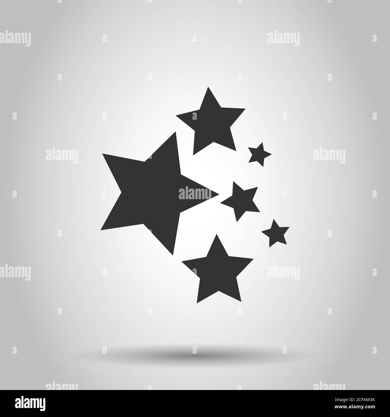 Star icon in flat style. Shape vector illustration on white isolated ...