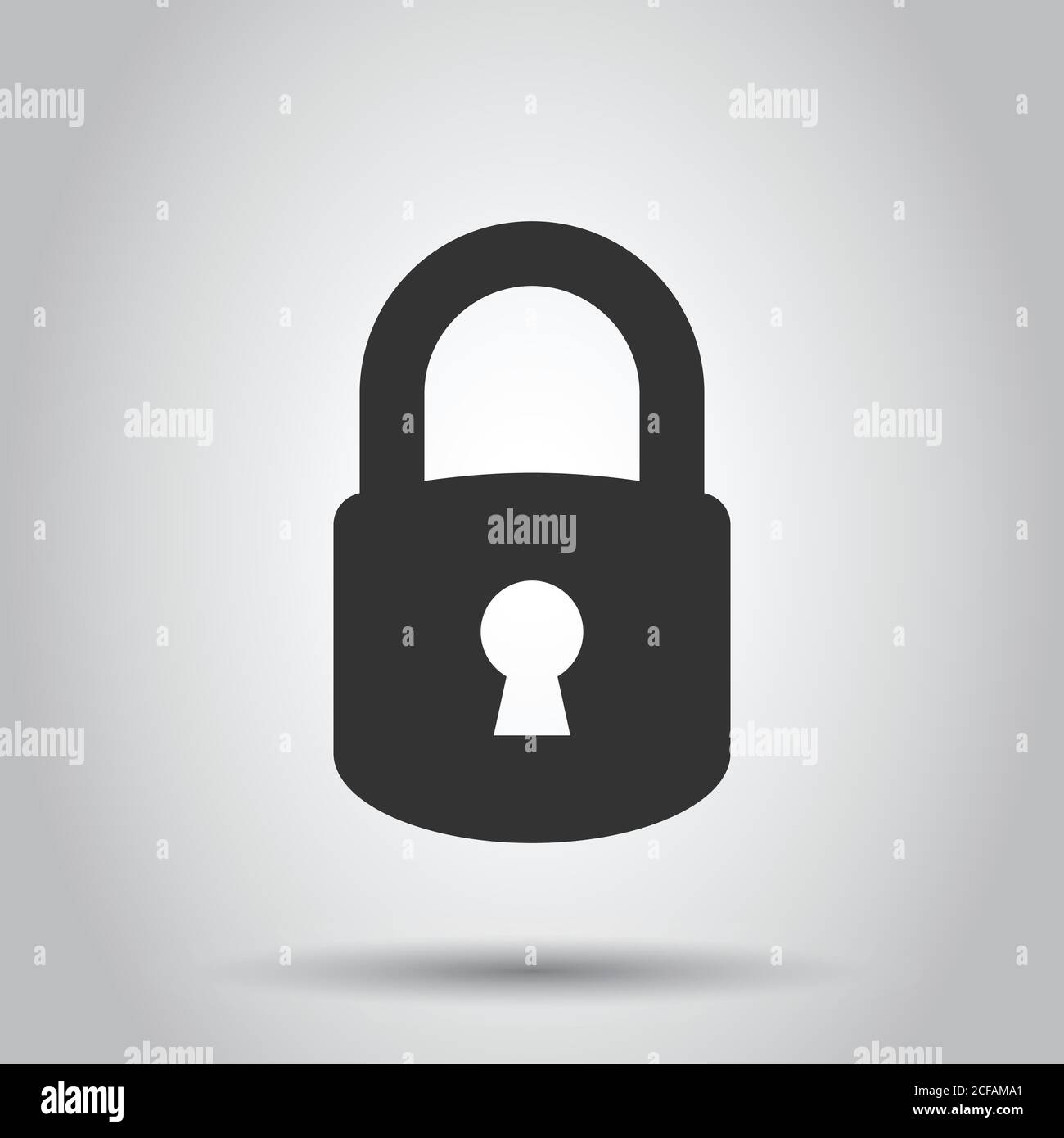 Padlock icon in flat style. Lock vector illustration on white isolated ...