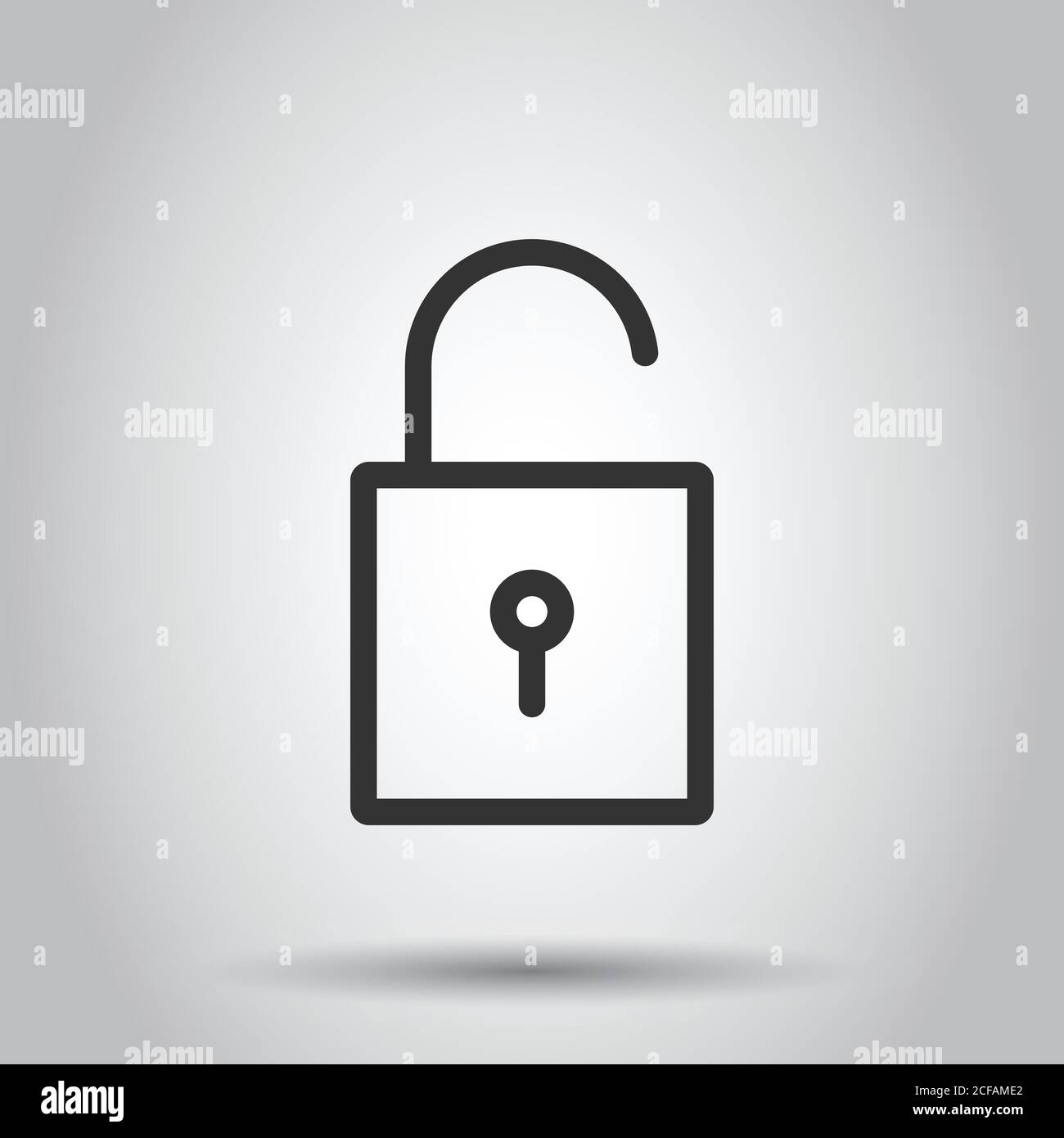 Padlock icon in flat style. Lock vector illustration on white isolated ...