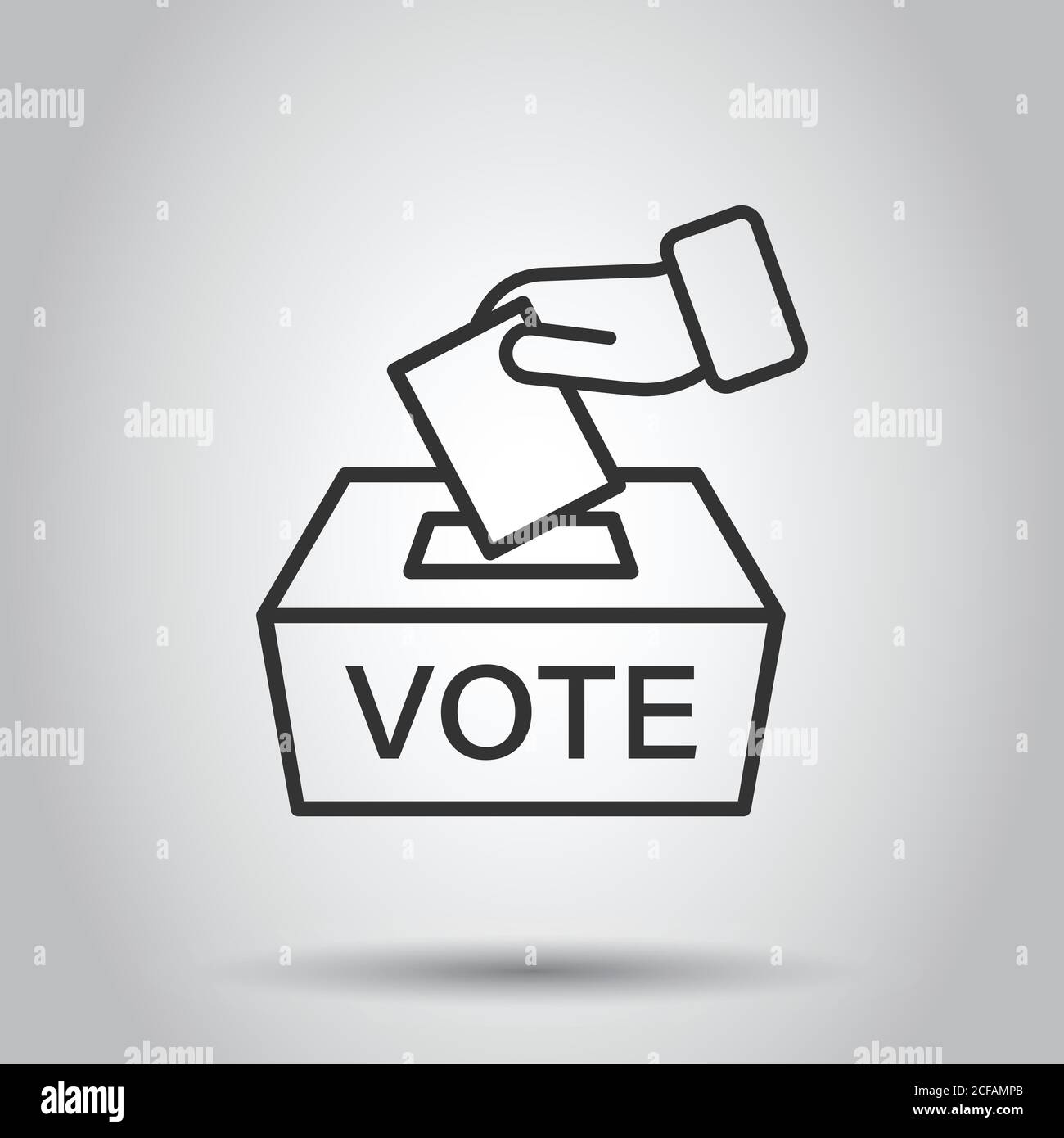 Vote icon in flat style. Ballot box vector illustration on white ...