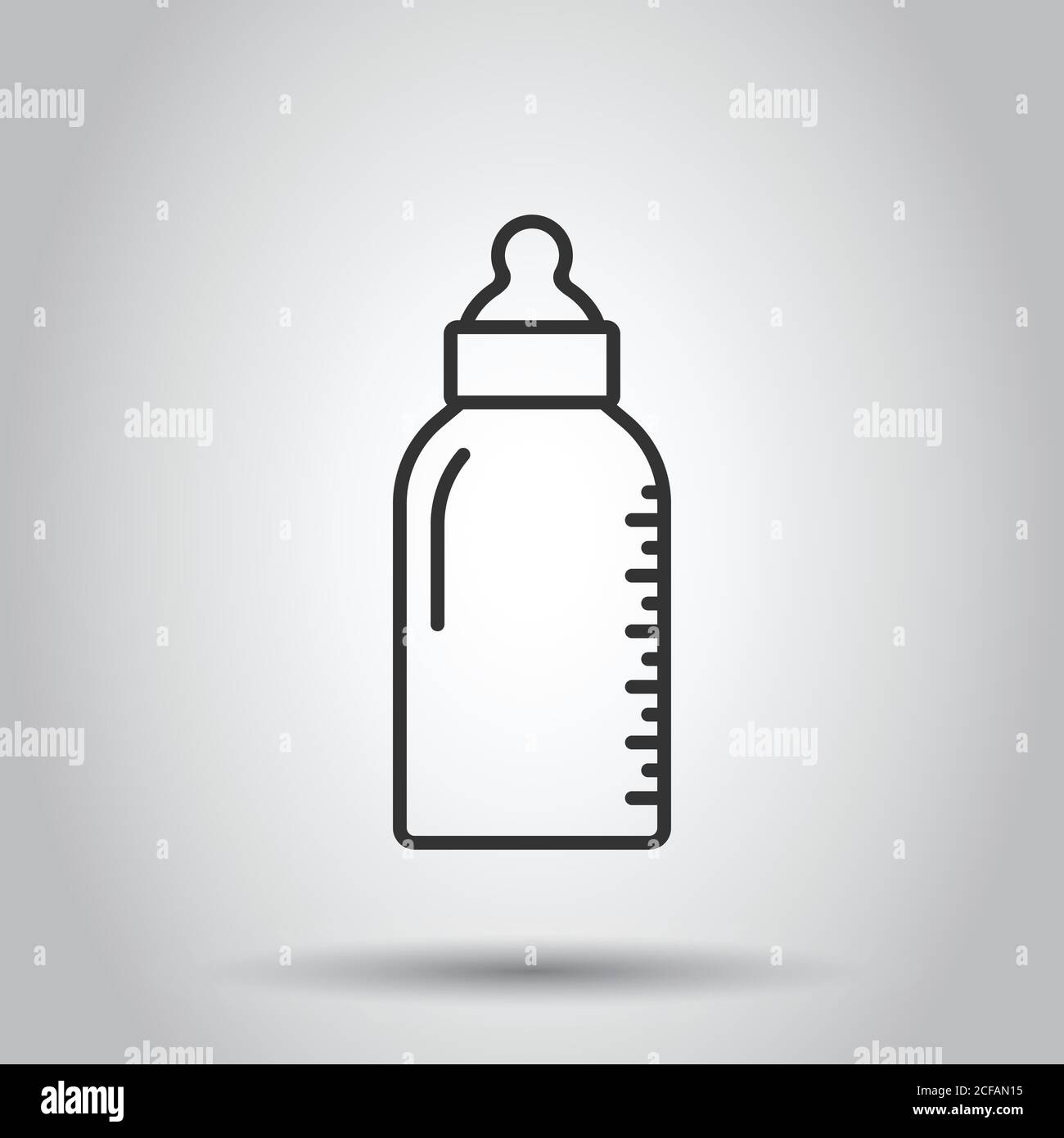 Baby bottle icon in flat style. Milk container vector illustration on ...