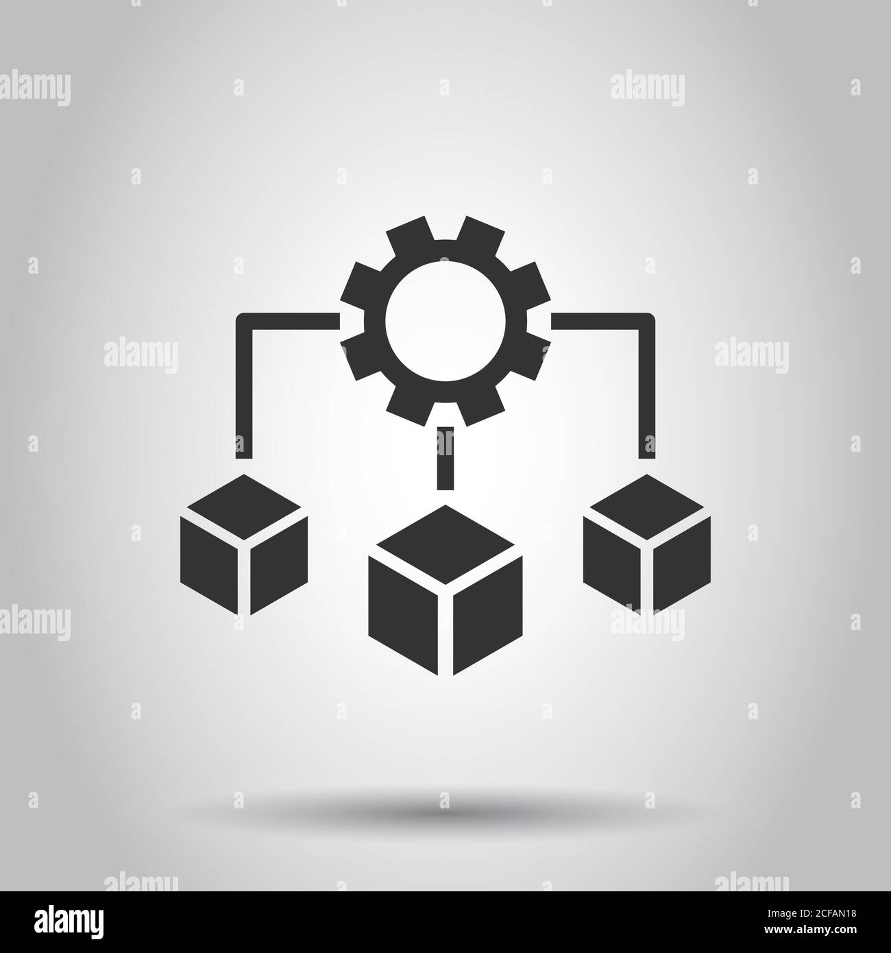 Api technology icon in flat style. Algorithm vector illustration on ...