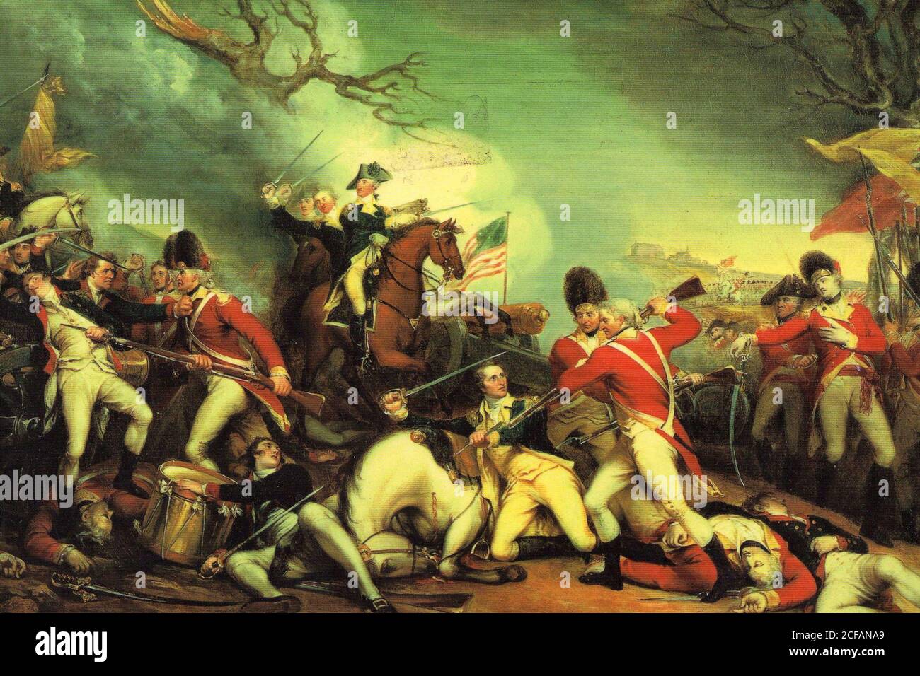 Death of General Mercer at the Battle of Princeton against the Hessians Stock Photo