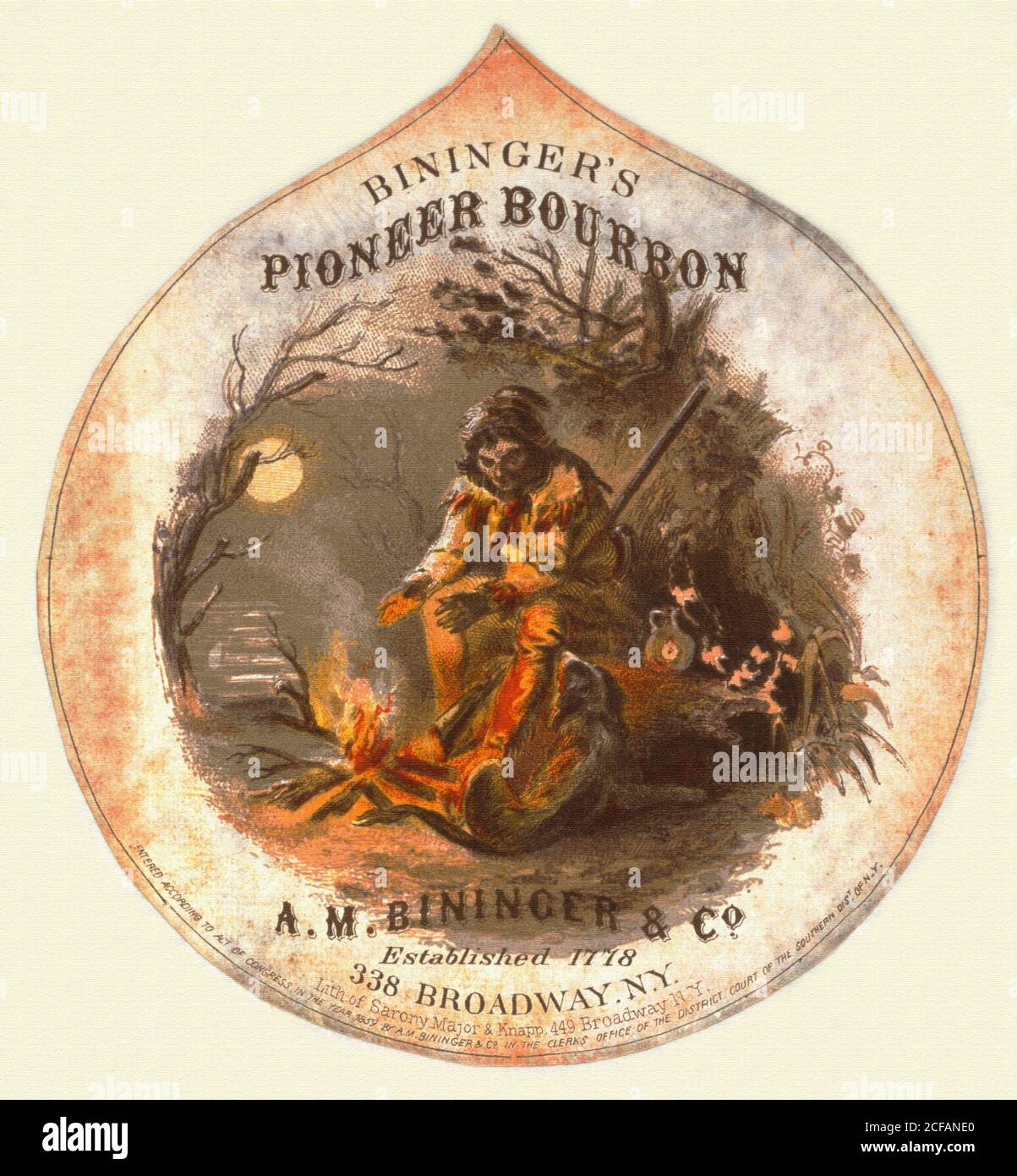 Bininger's Pioneer Bourbon Stock Photo
