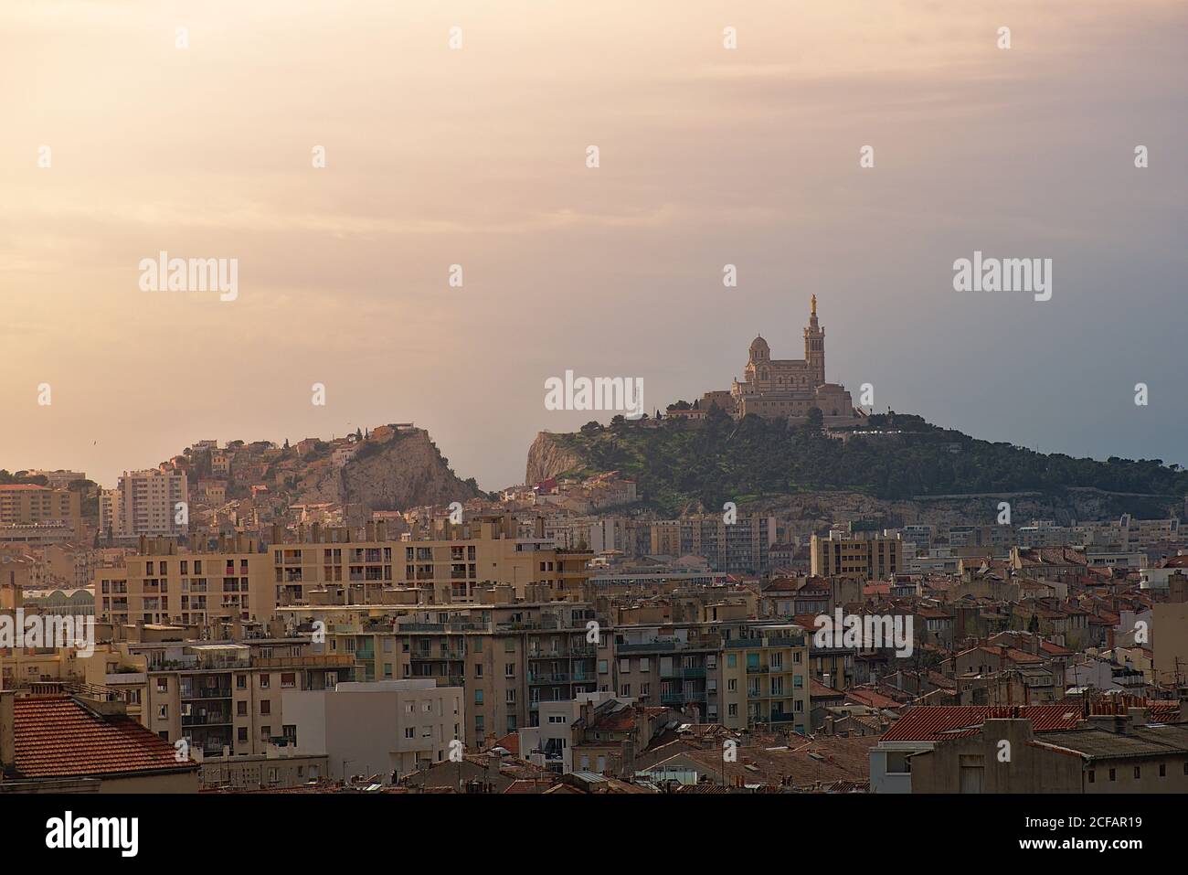 Sunshine on Marseille city Stock Photo