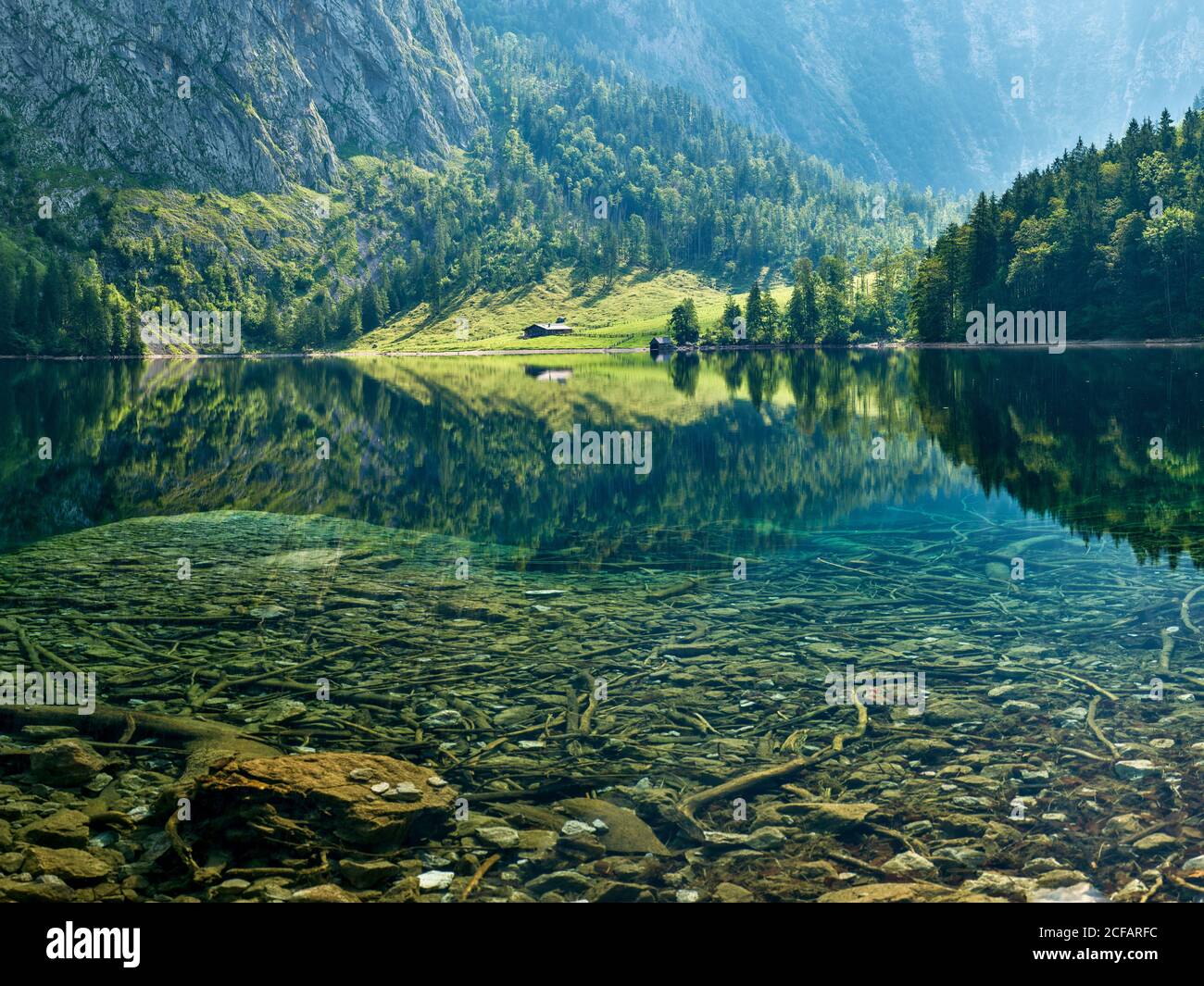 Konigssee Obersee Schonau Am Koenigssee Schonau A Konigssee Landkreis Berchtesgadener Land Upper Bavaria Free State Of Bavaria Germany Stock Photo Alamy