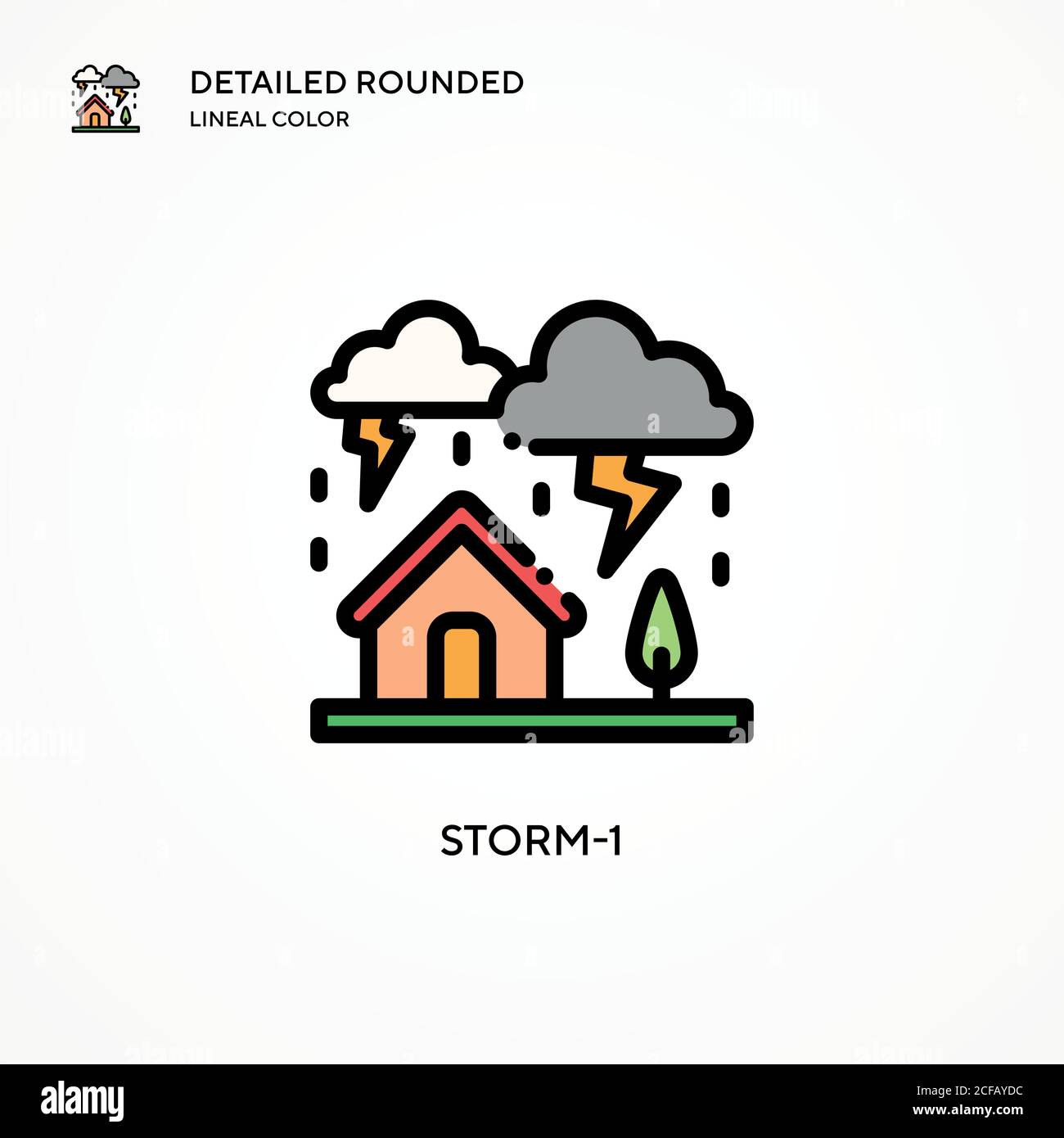 Storm-1 vector icon. Modern vector illustration concepts. Easy to edit and customize. Stock Vector