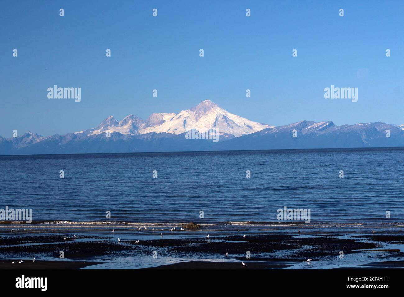 Alaska, Mount Iliamna, Cook Inlet, United States Stock Photo