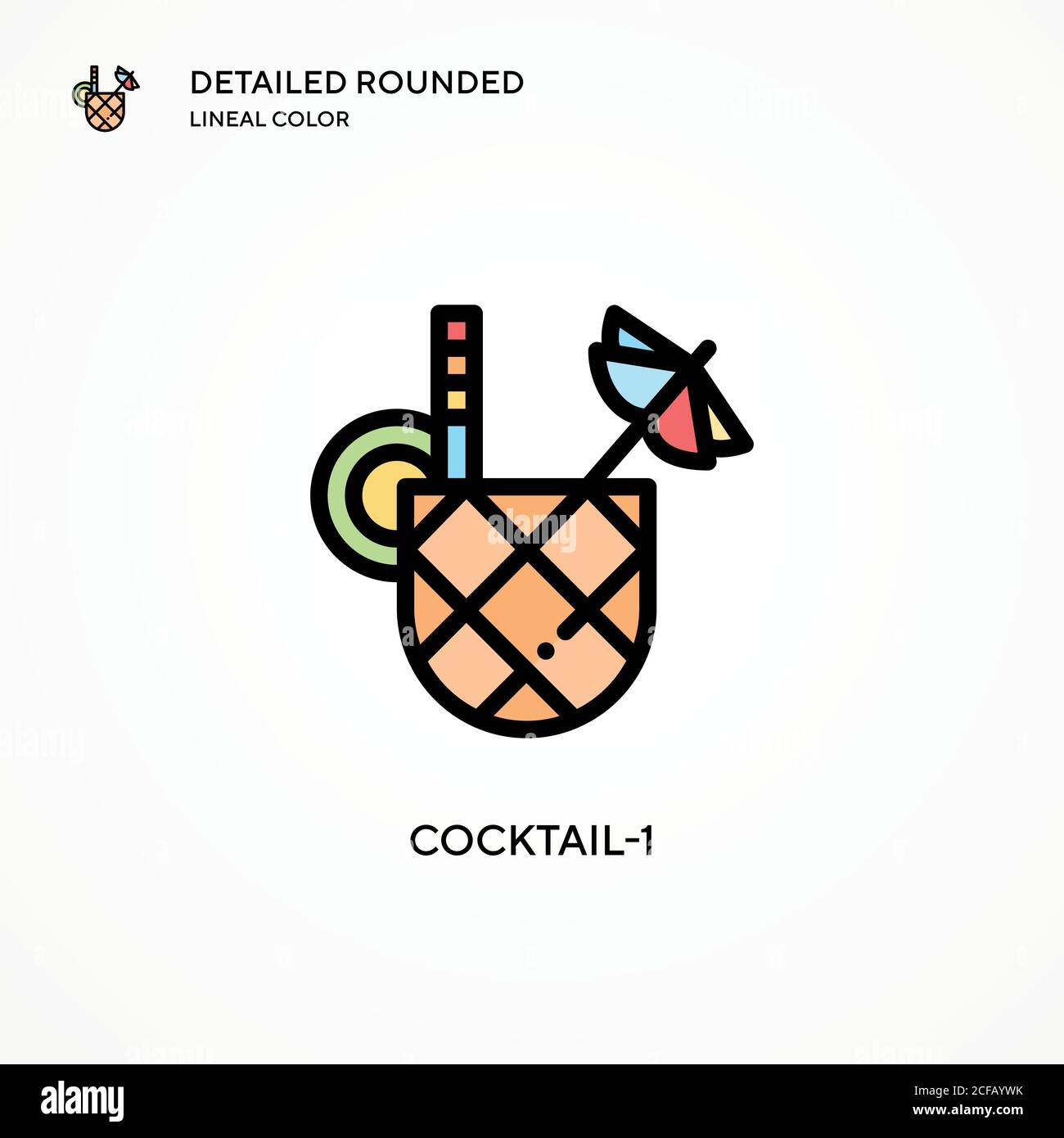 Cocktail-1 vector icon. Modern vector illustration concepts. Easy to ...