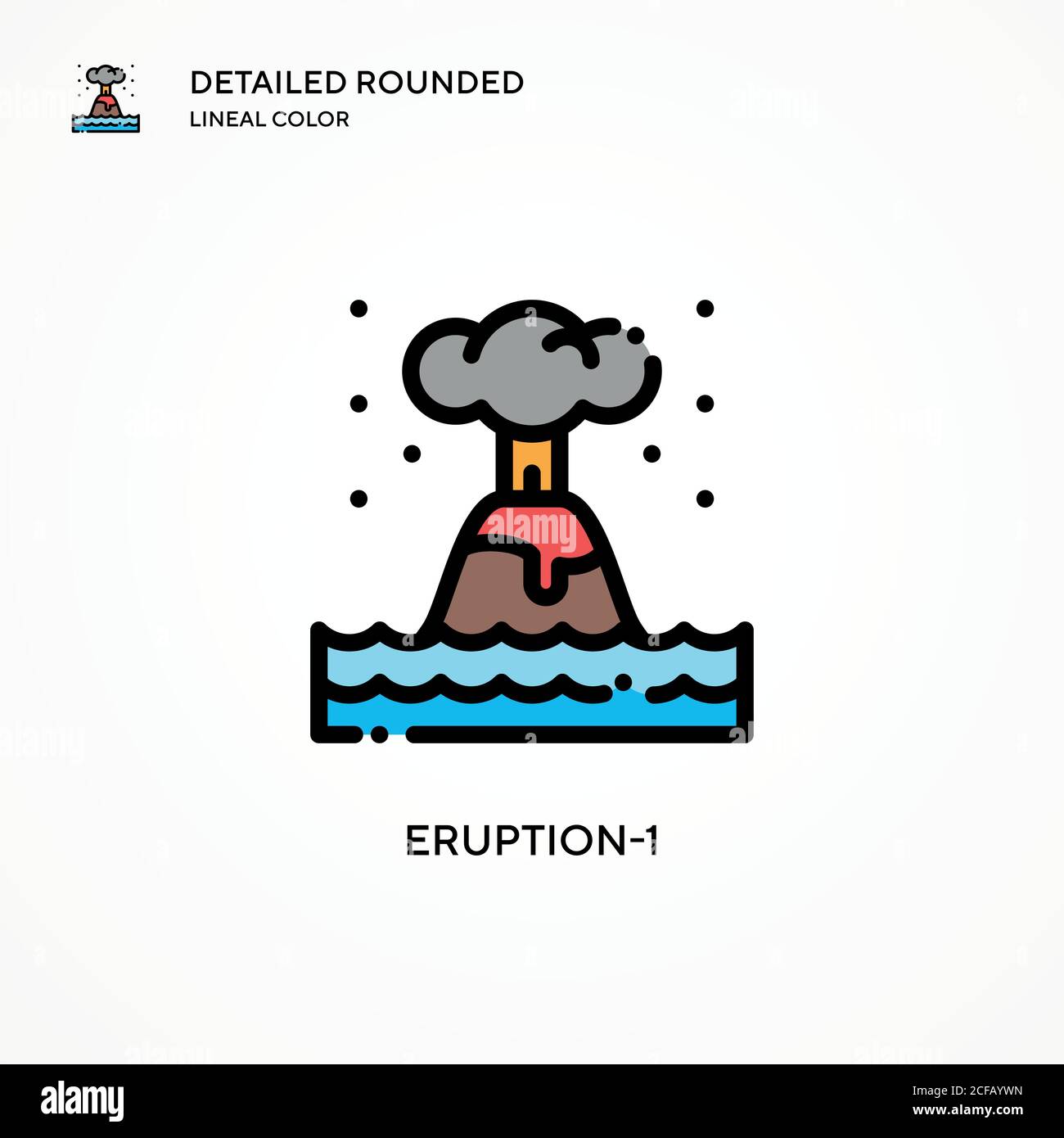 Eruption-1 vector icon. Modern vector illustration concepts. Easy to edit and customize. Stock Vector