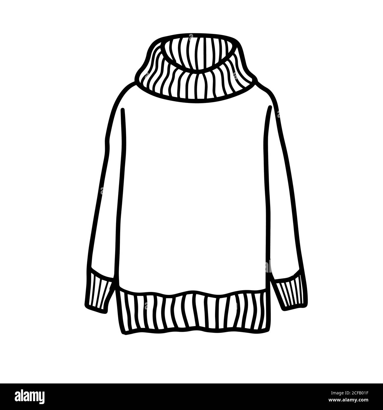 winter woolen sweater. Warm, cozy clothes. Design for postcards, packages,  and printing. Hand drawn vector illustration Stock Vector Image & Art -  Alamy