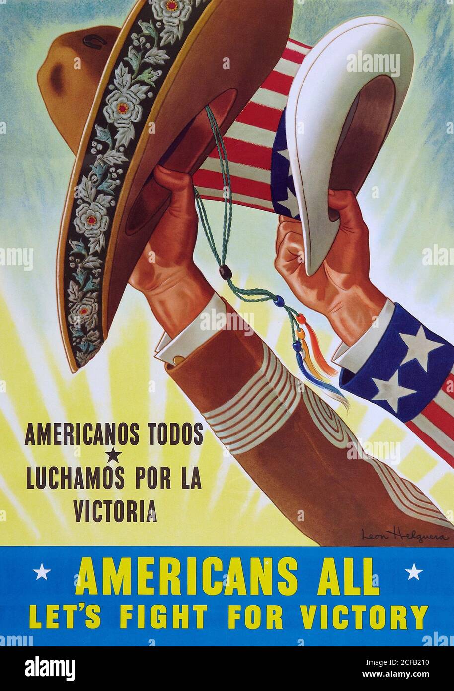 Americans all, let's fight for victory: Americanos todos, luchamos por la victoria Stock Photo