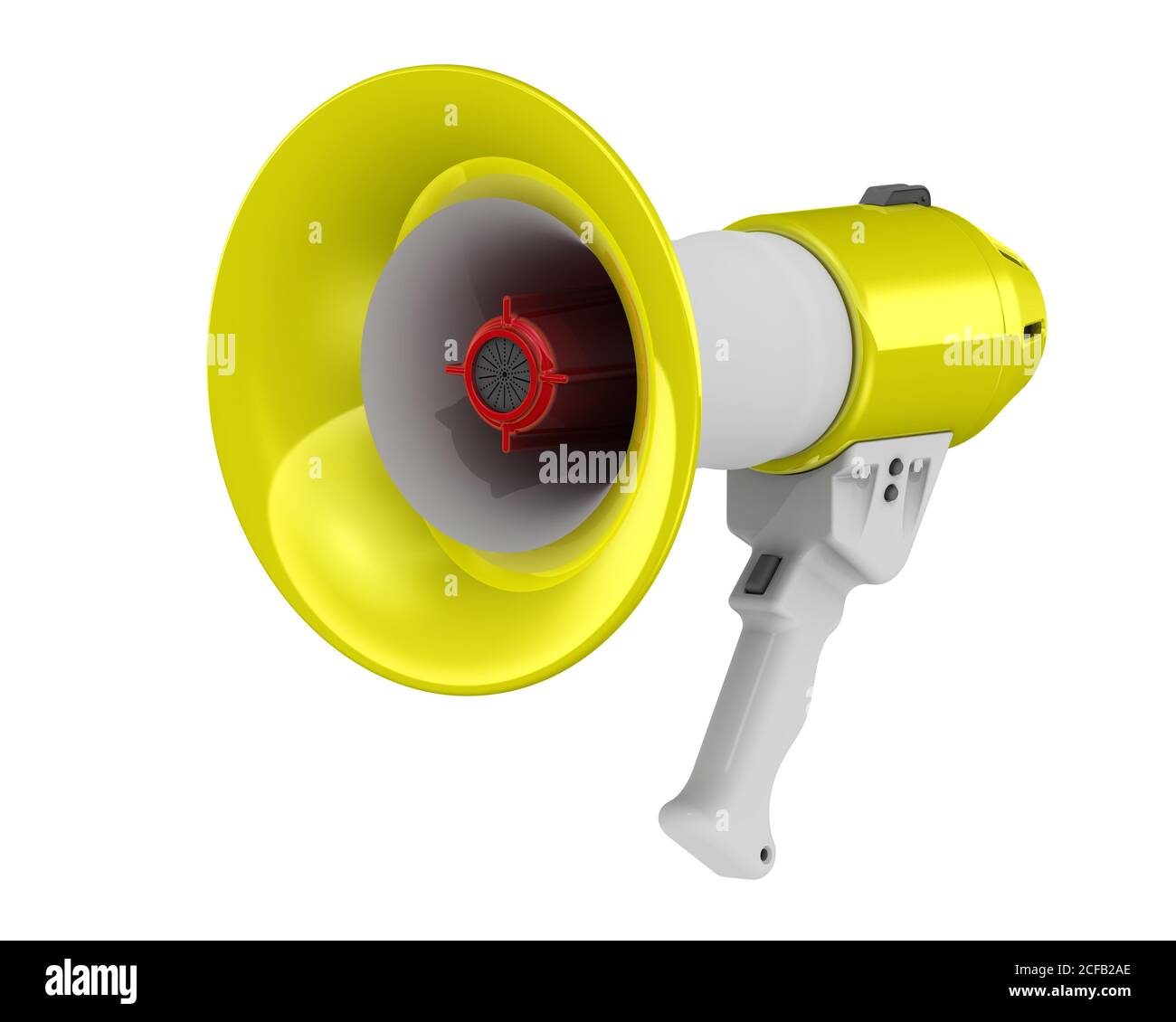 Megaphon. Electric horn. 3D illustration of a megaphone (electric horn). Isolated Stock Photo