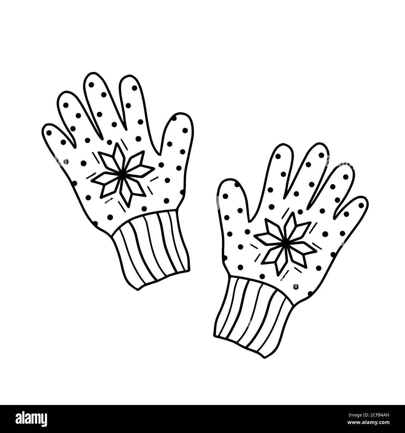 Cute warm gloves in the Doodle style. Cute warm gloves to protect your  hands from the cold. Vector illustration Stock Vector Image & Art - Alamy