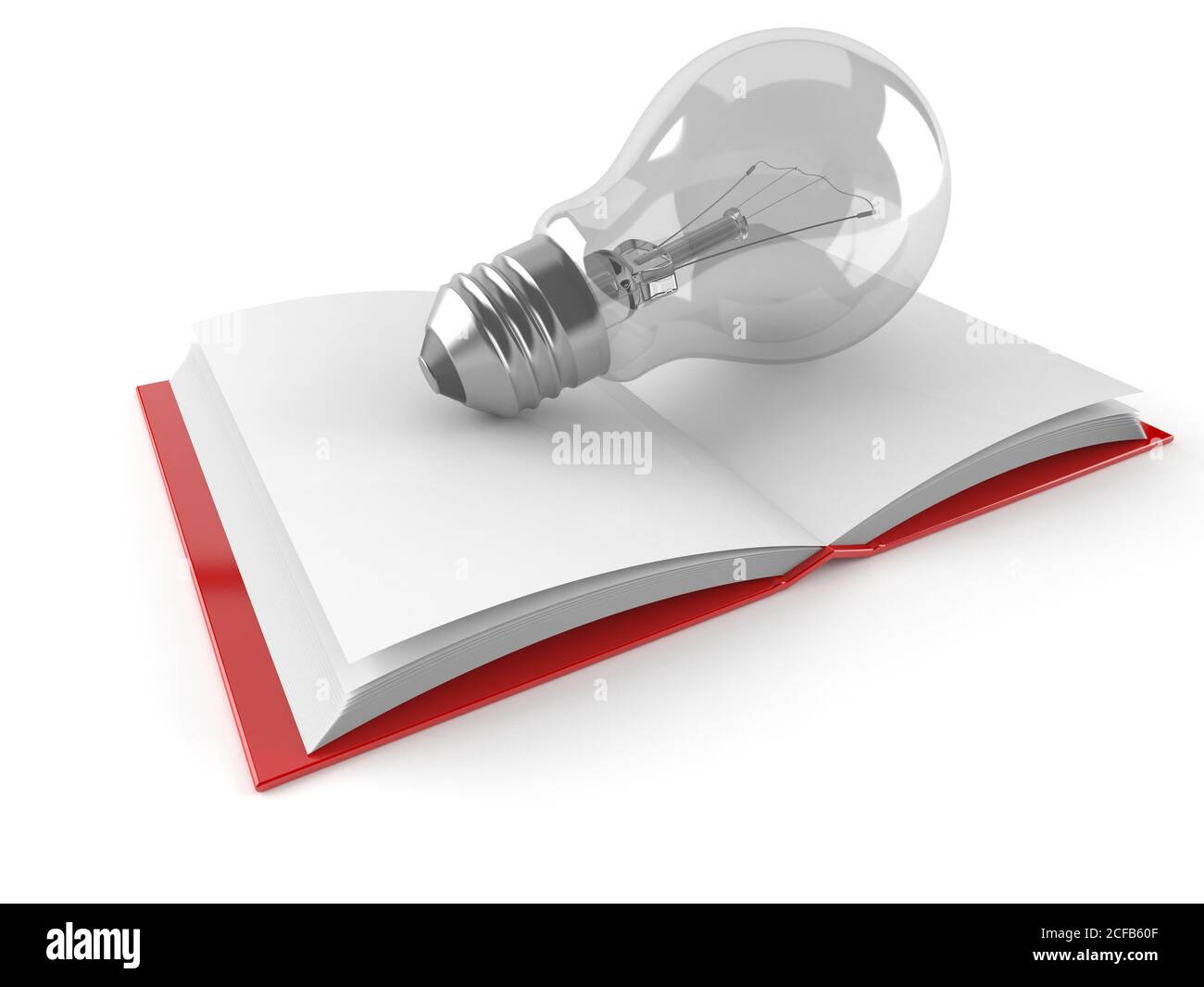 Open book with Light bulb isolated on white background Stock Photo Alamy
