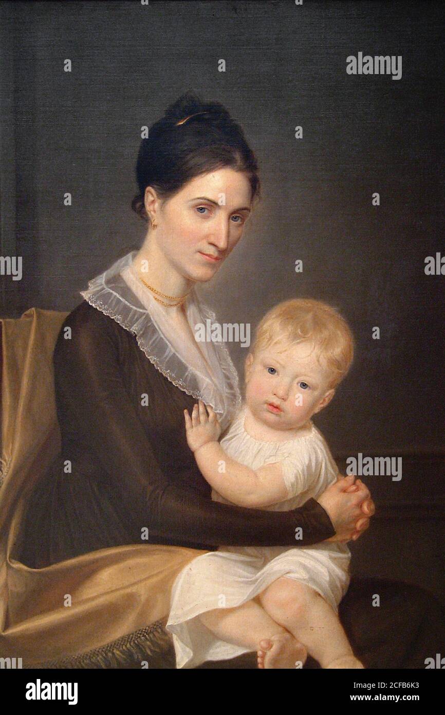 Mrs. Marinus Willett and Her Son Marinus, Jr. Stock Photo