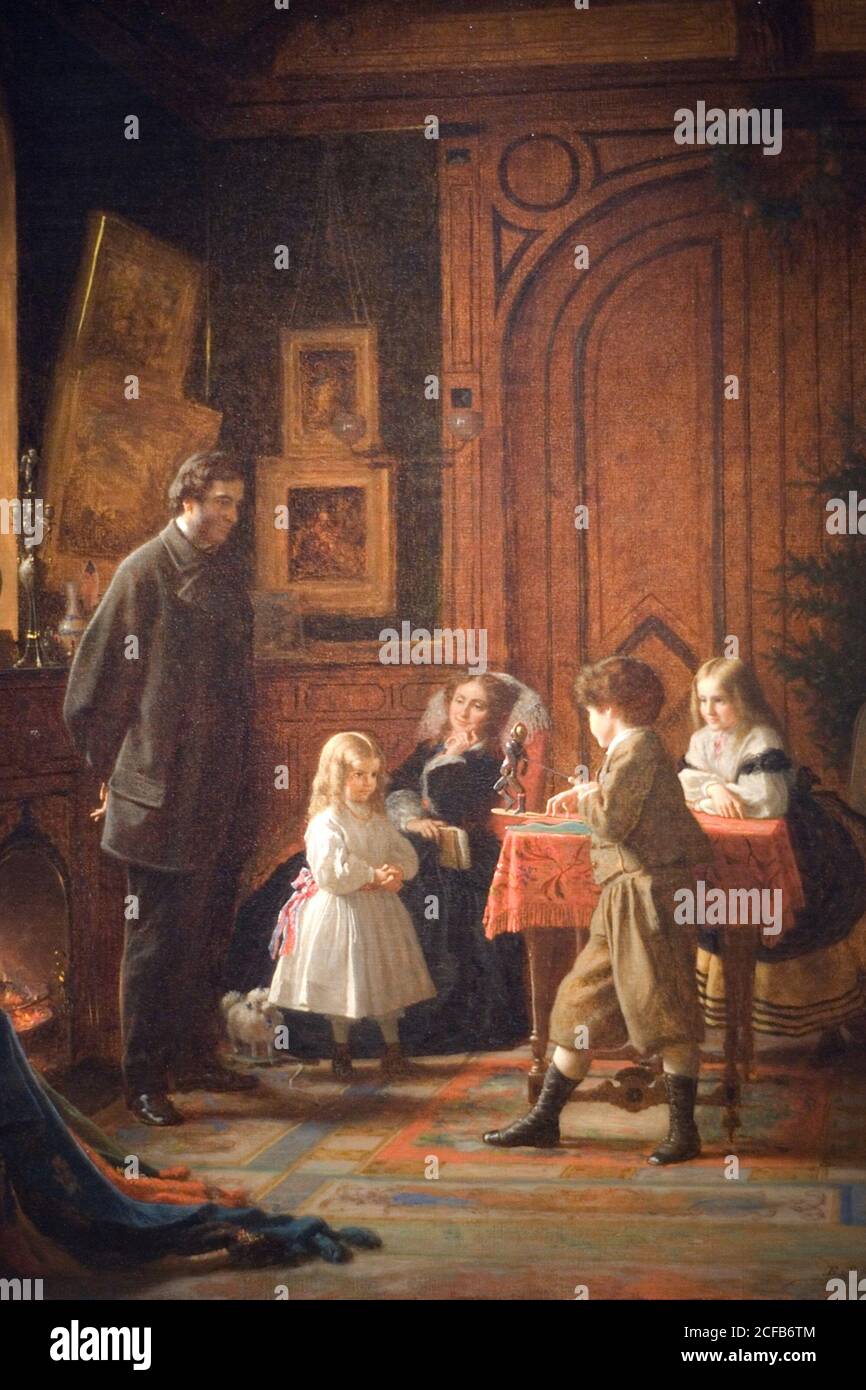 Christmas-Time, The Blodgett Family, 1864 Stock Photo