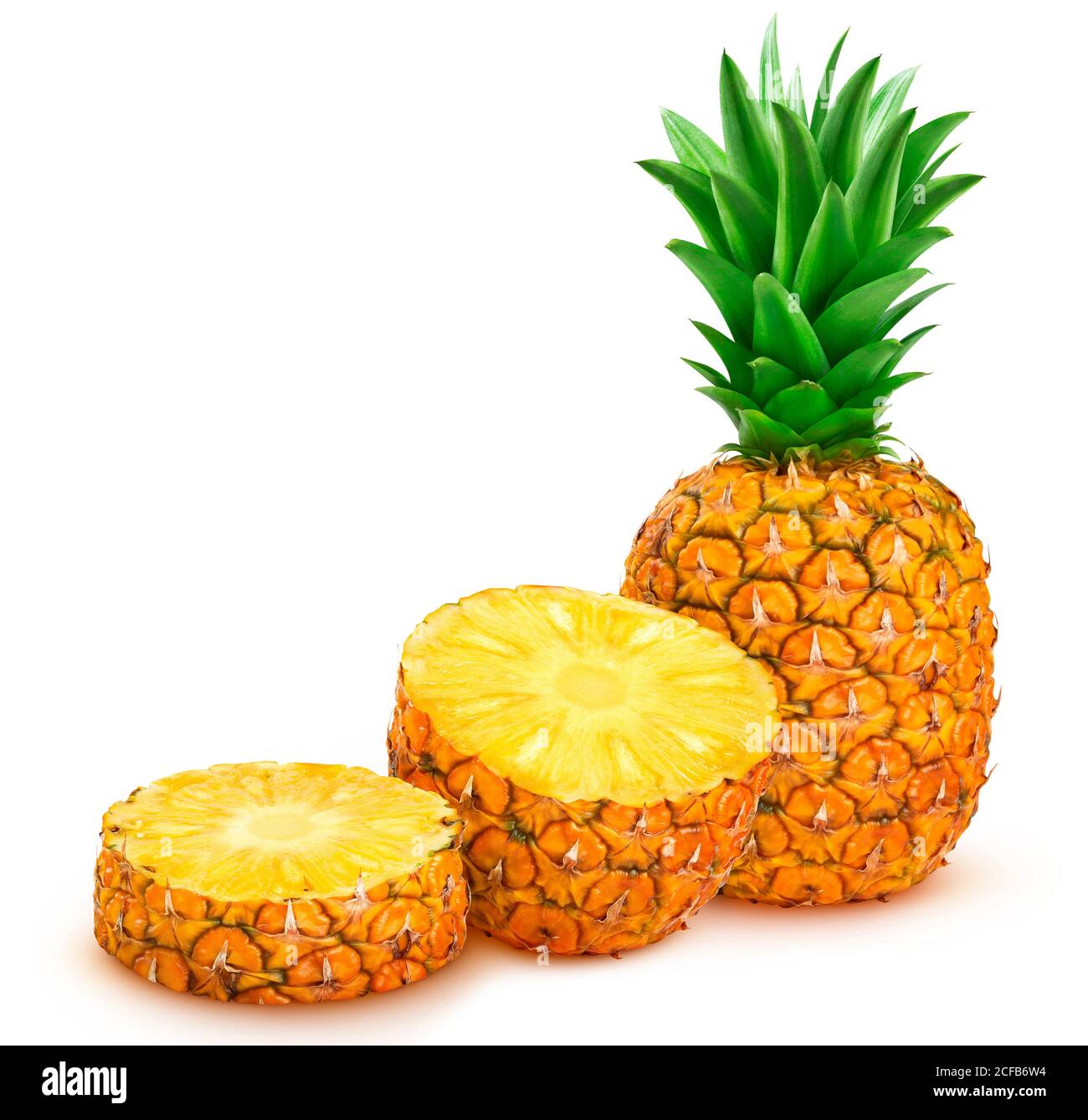 Pineapple fruit isolated on white background Stock Photo