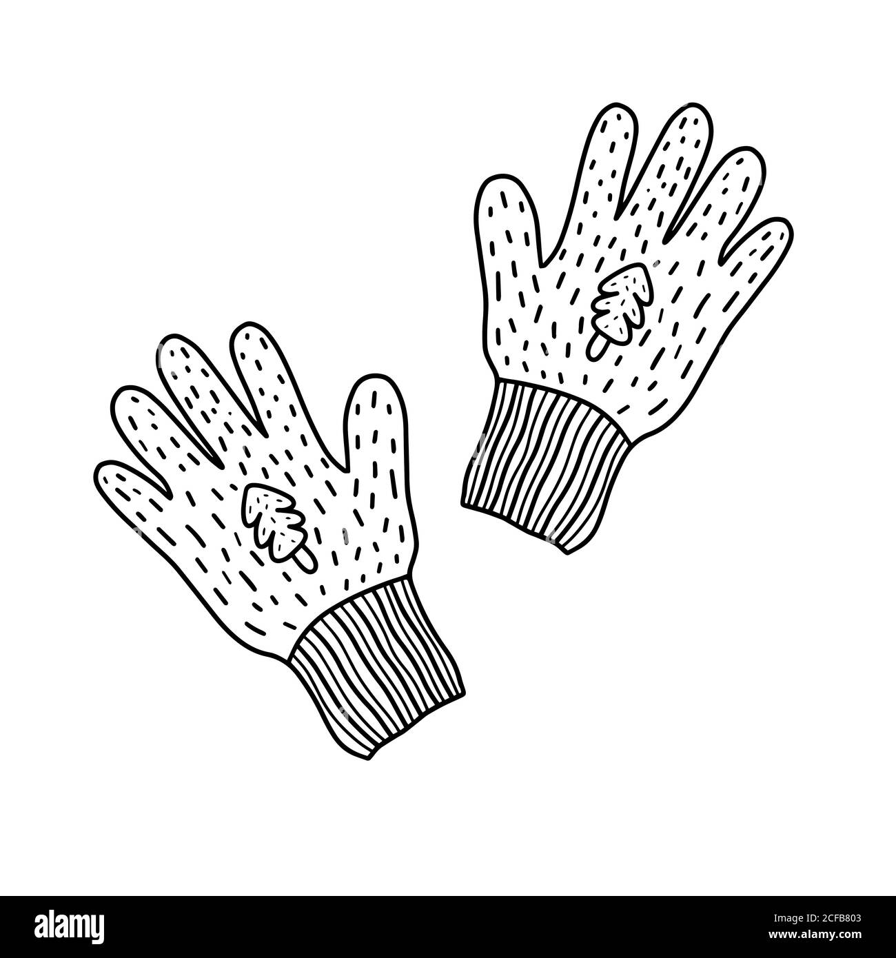 Cute warm winter knitted gloves with pattern. vector illustration. Knitted things for hands. Handmade gloves Stock Vector