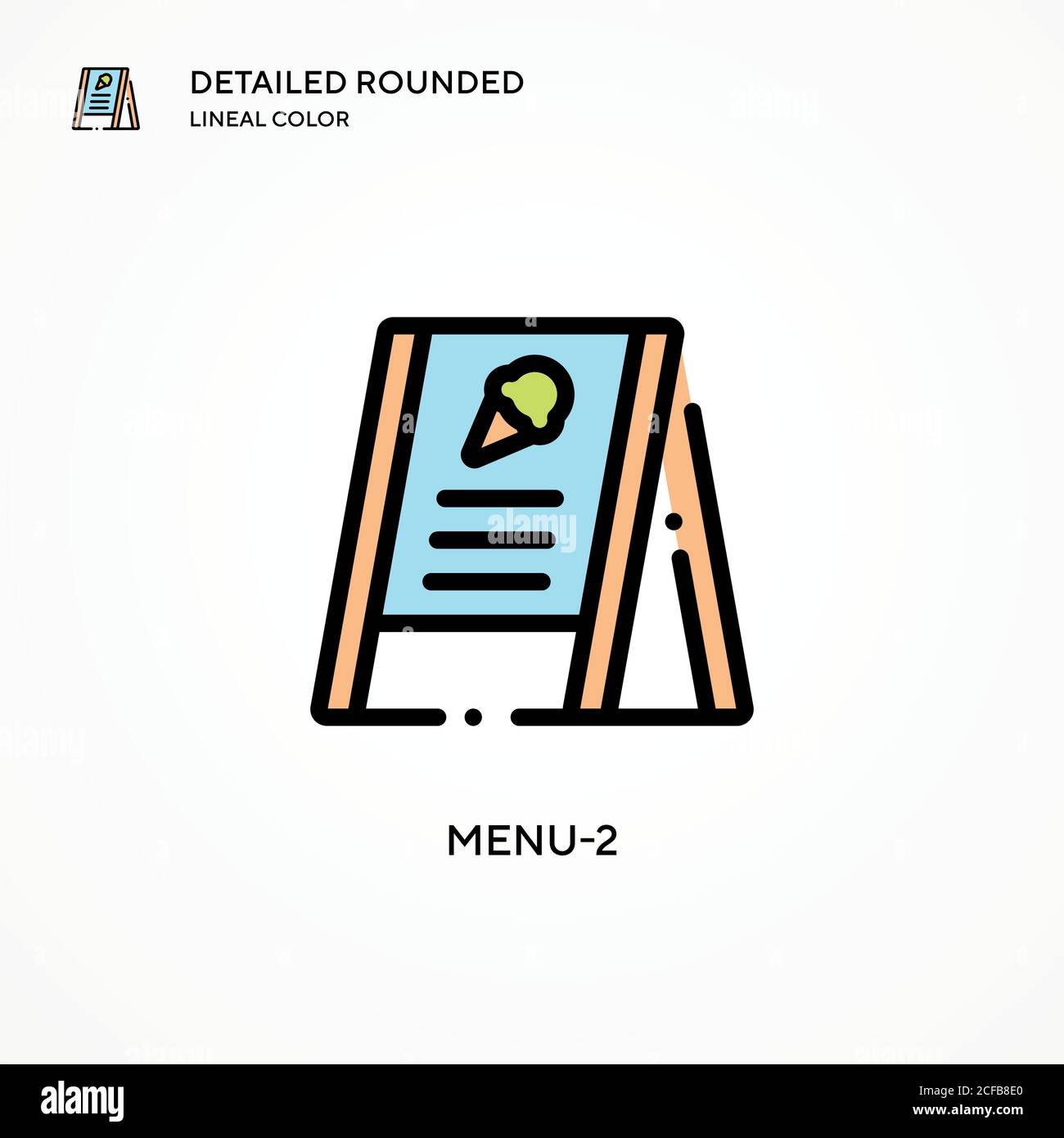 Menu-2 vector icon. Modern vector illustration concepts. Easy to edit and customize. Stock Vector