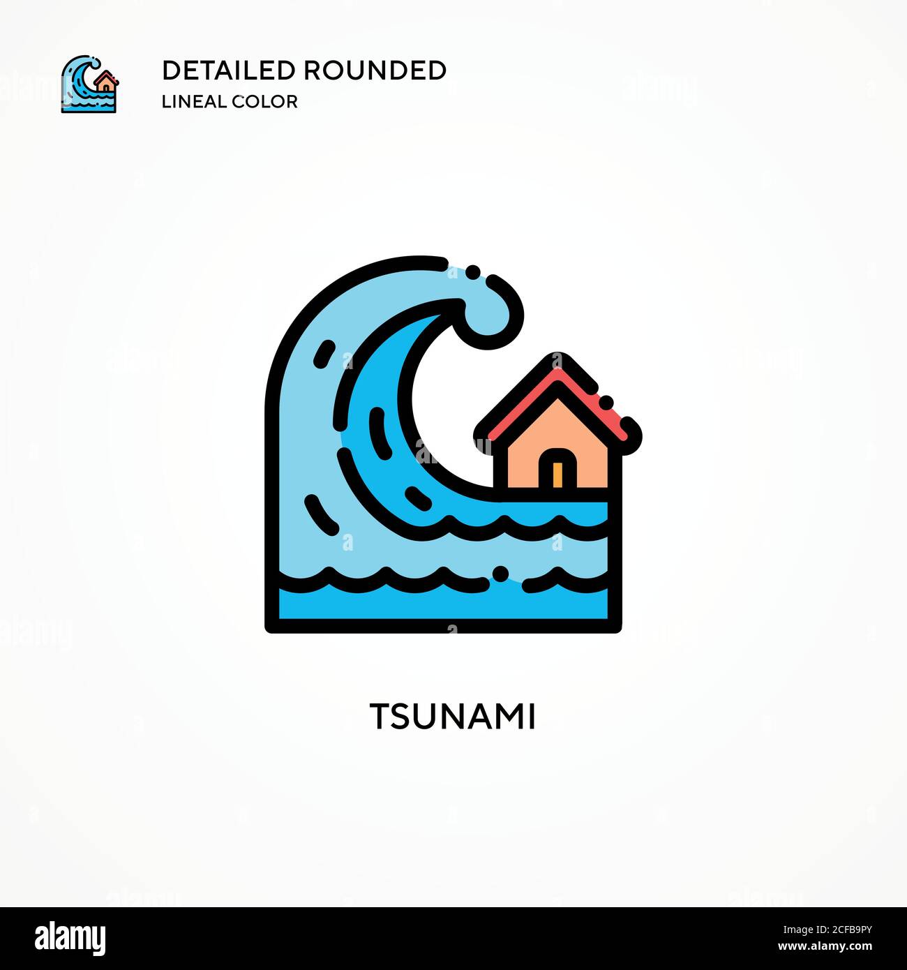 Tsunami vector icon. Modern vector illustration concepts. Easy to edit and customize. Stock Vector